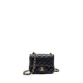 CHANEL MINI SQUARE FLAP BAG LAMBSKIN BLACK GHW