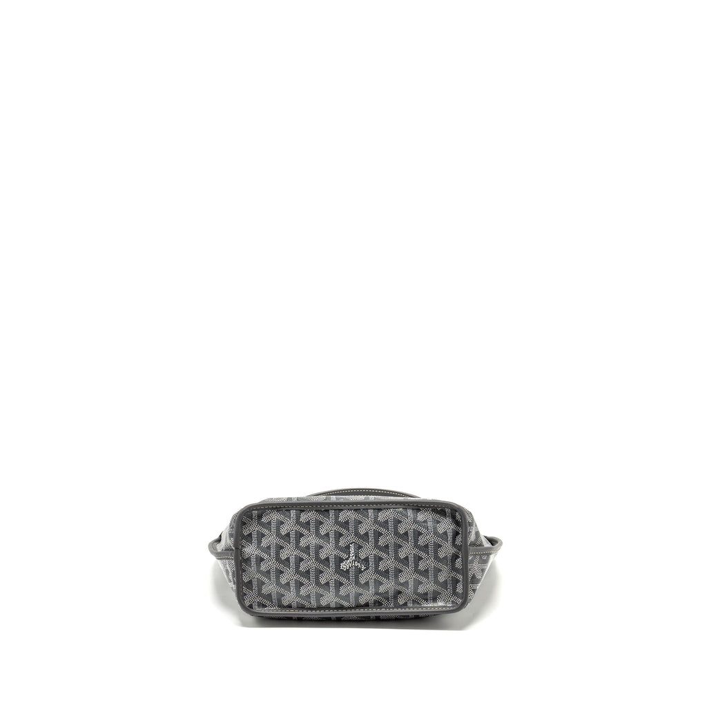 GOYARD MINI ANJOU TOTE BAG GOYARDINE CANVAS/CALFSKIN GREY SHW