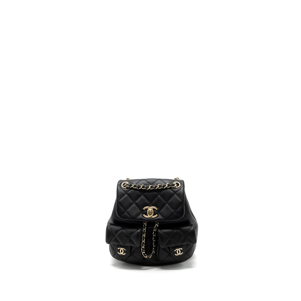 CHANEL 23A MINI TRIPLE PACK BACKPACK CALFSKIN BLACK LGHW (MICROCHIP )