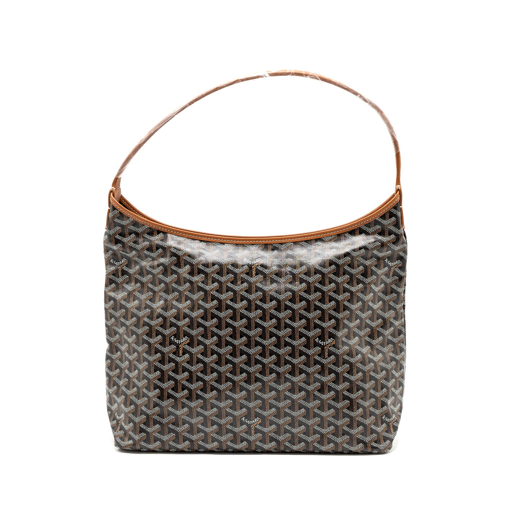 GOYARD BOHEME HOBO BAG CANVAS/CALFSKIN BLACK/BROWN SHW