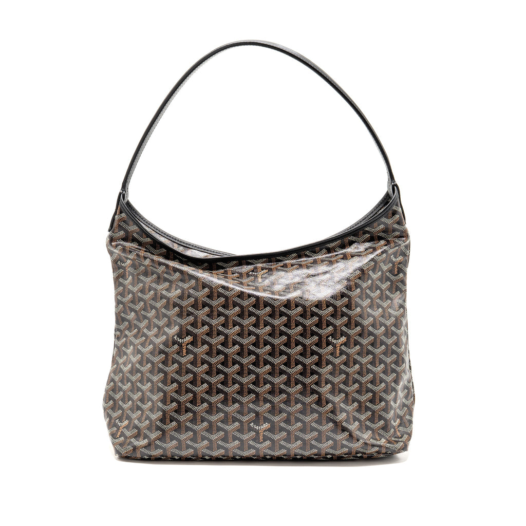 GOYARD BOHEME HOBO BAG GOYARDINE CANVAS BLACK SHW