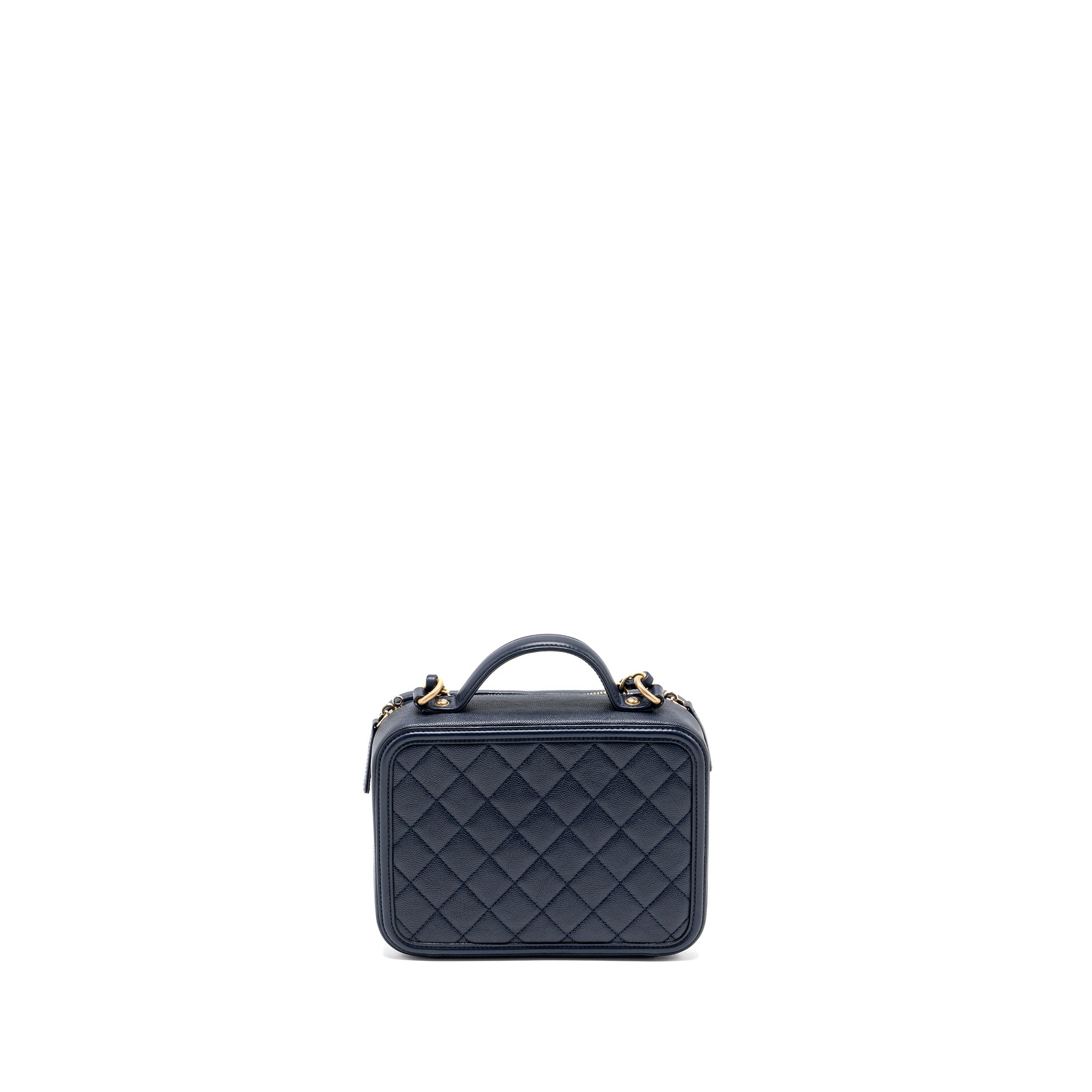 CHANEL FILIGREE CAMERA BAG CAVIAR DARK BLUE GHW