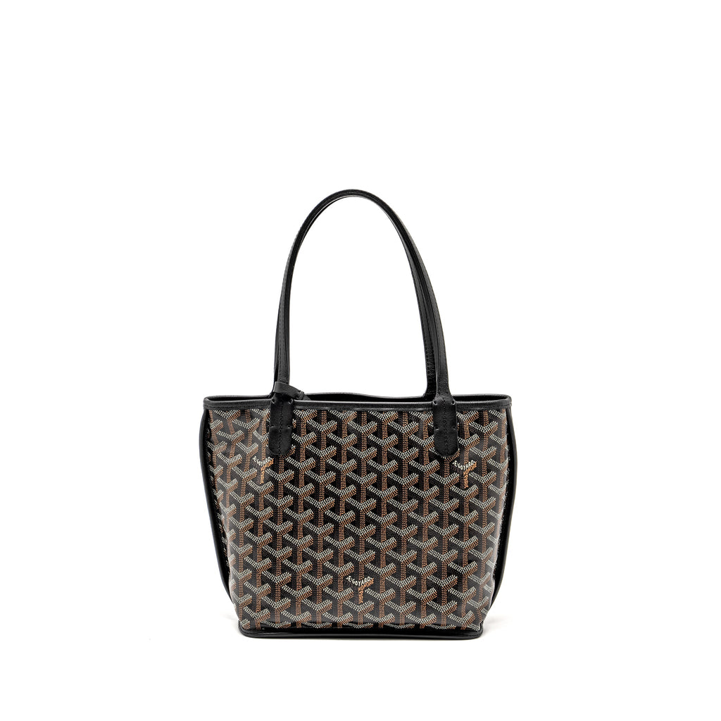 GOYARD MINI ANJOU TOTE GOYARDINE CANVAS / CALFSKIN BLACK SHW