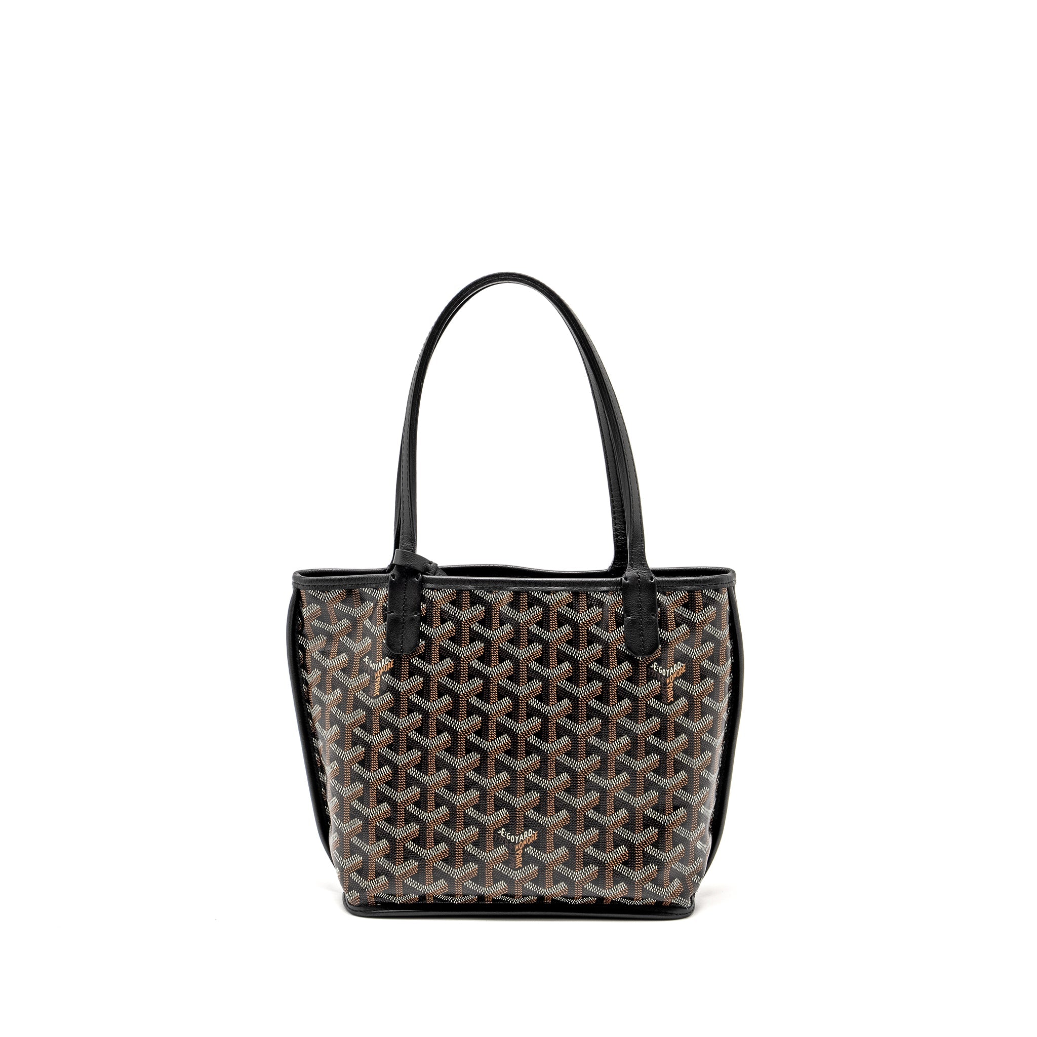 GOYARD MINI ANJOU TOTE GOYARDINE CANVAS / CALFSKIN BLACK SHW