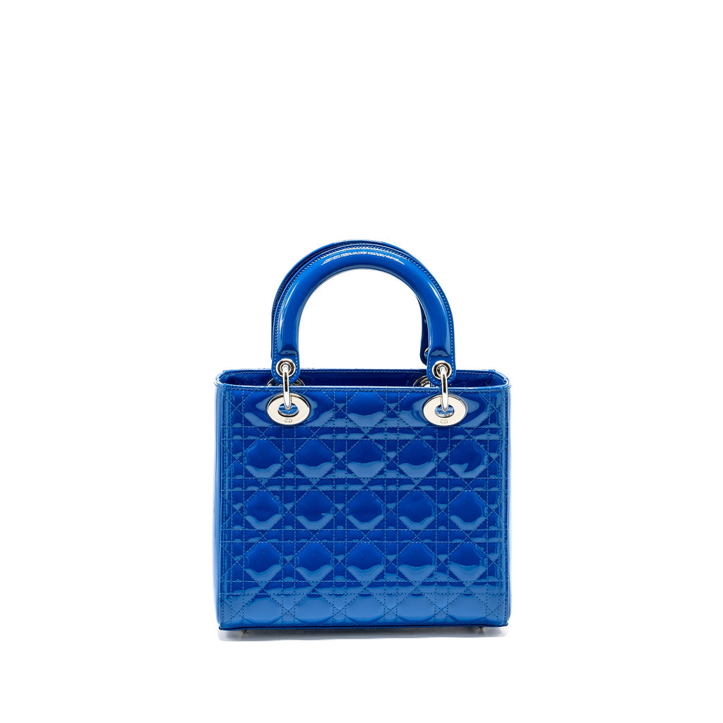 DIOR MEDIUM LADY DIOR PATENT BLUE SHW