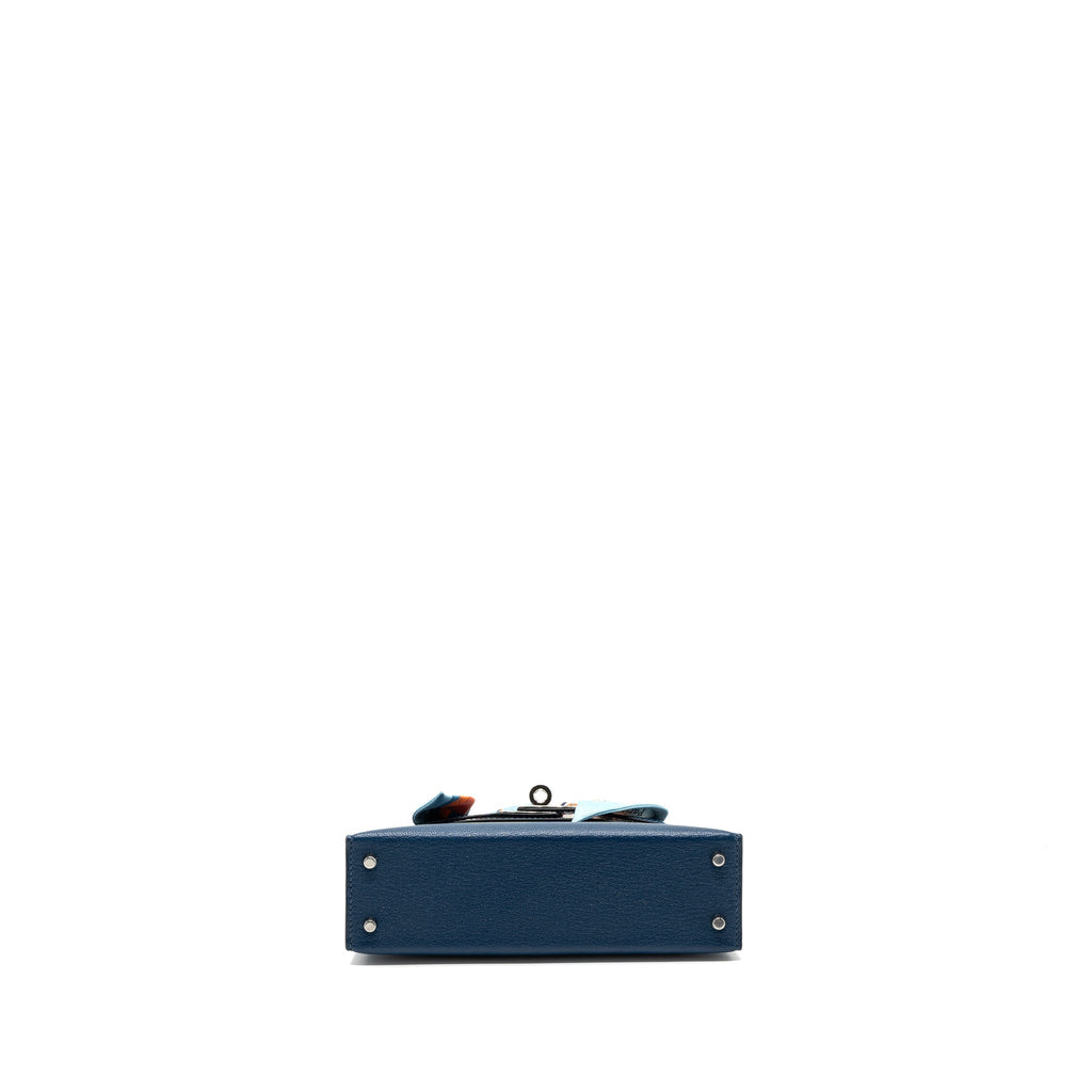 HERMES MINI KELLY CHÈVRE MYSORE DEEP BLUE/ BLUE IZMIR SHW