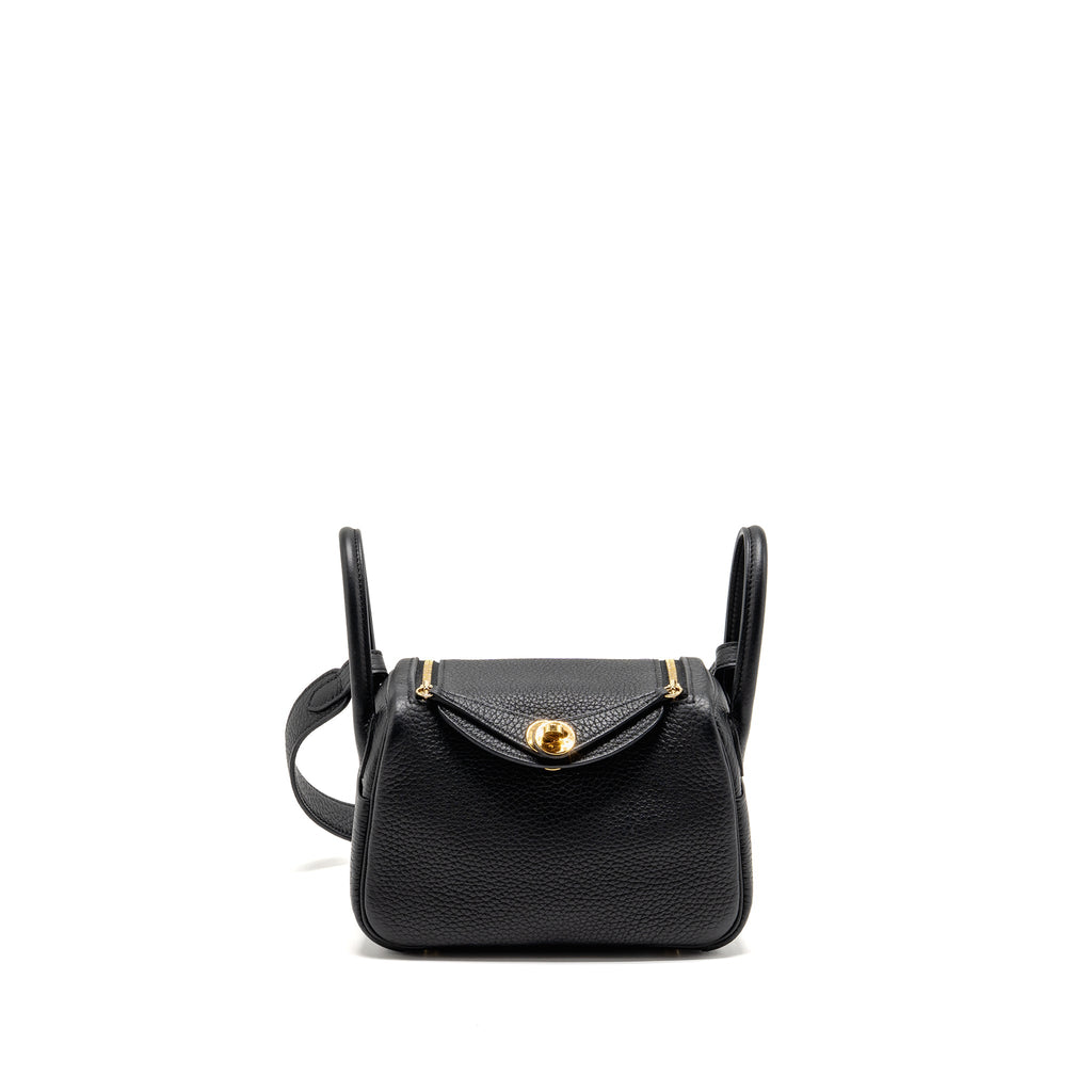 HERMES MINI LINDY CLEMENCE BLACK GHW