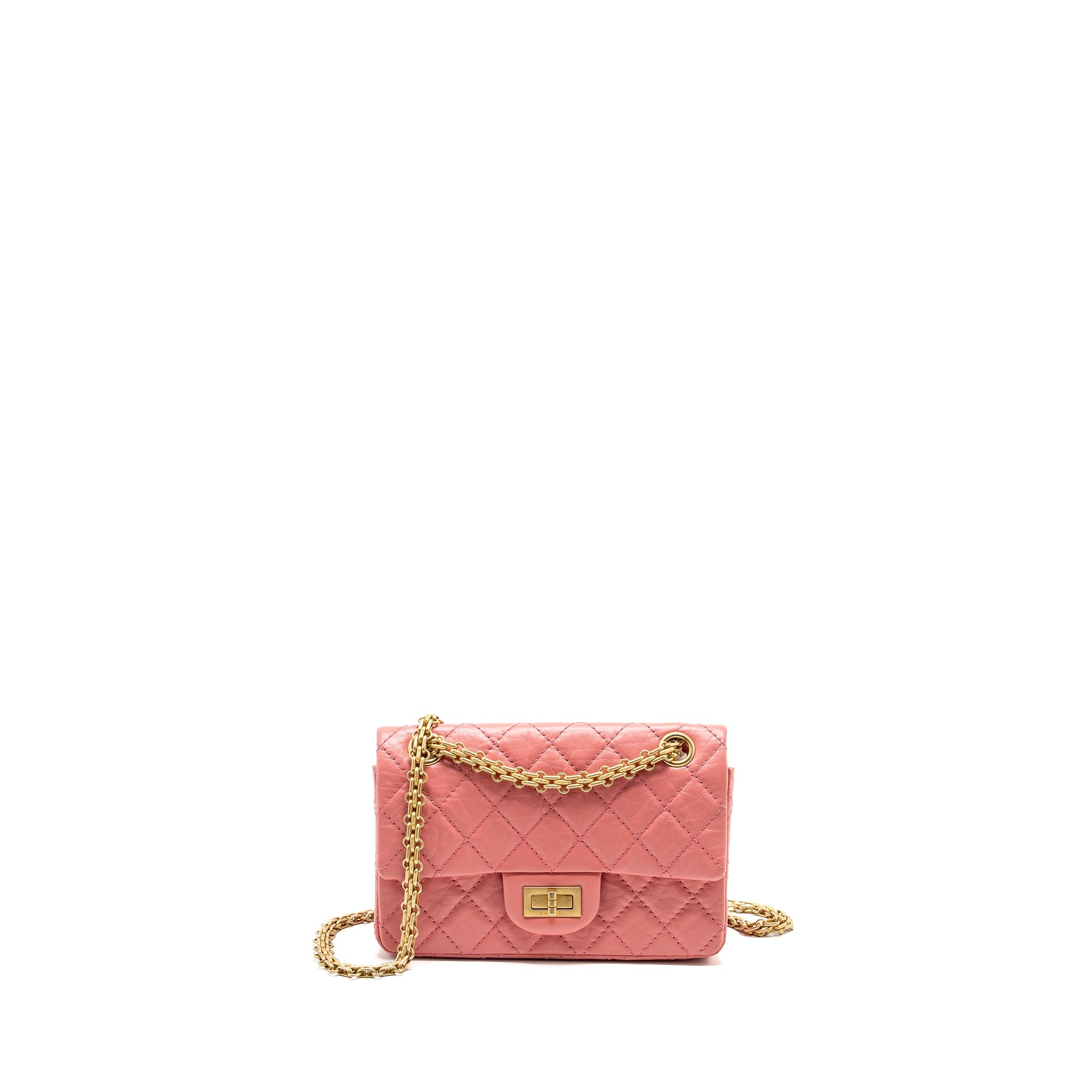 CHANEL MINI 2.55 REISSUE FLAP BAG CALFSKIN PINK GHW