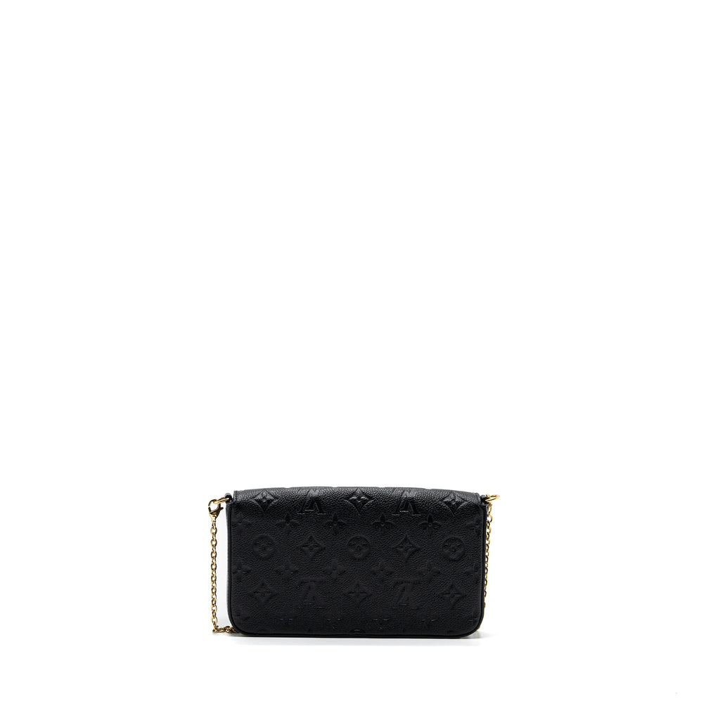 LOUIS VUITTON FELICIE POCHETTE MONOGRAM EMPREINTE BLACK GHW(NEW VERSION)