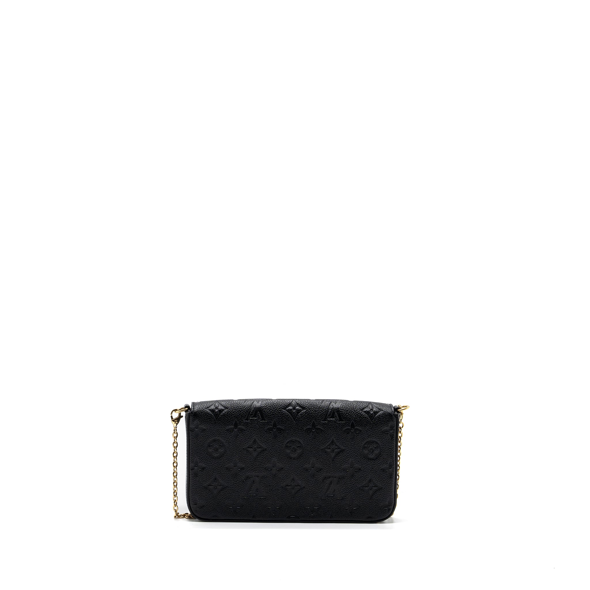 LOUIS VUITTON FELICIE POCHETTE MONOGRAM EMPREINTE BLACK GHW(NEW VERSION)