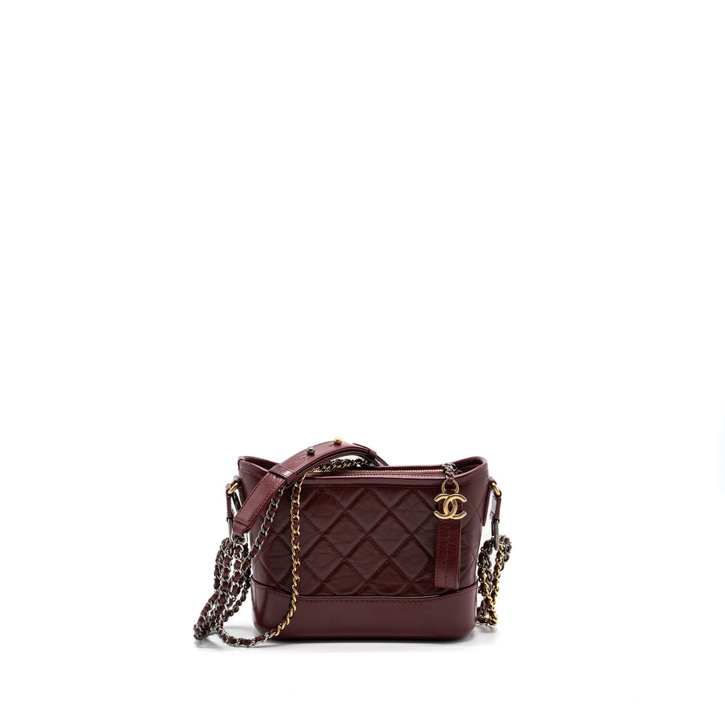 CHANEL SMALL GABRIELLE HOBO BAG CALFSKIN RED MULTICOLOR HARDWARE