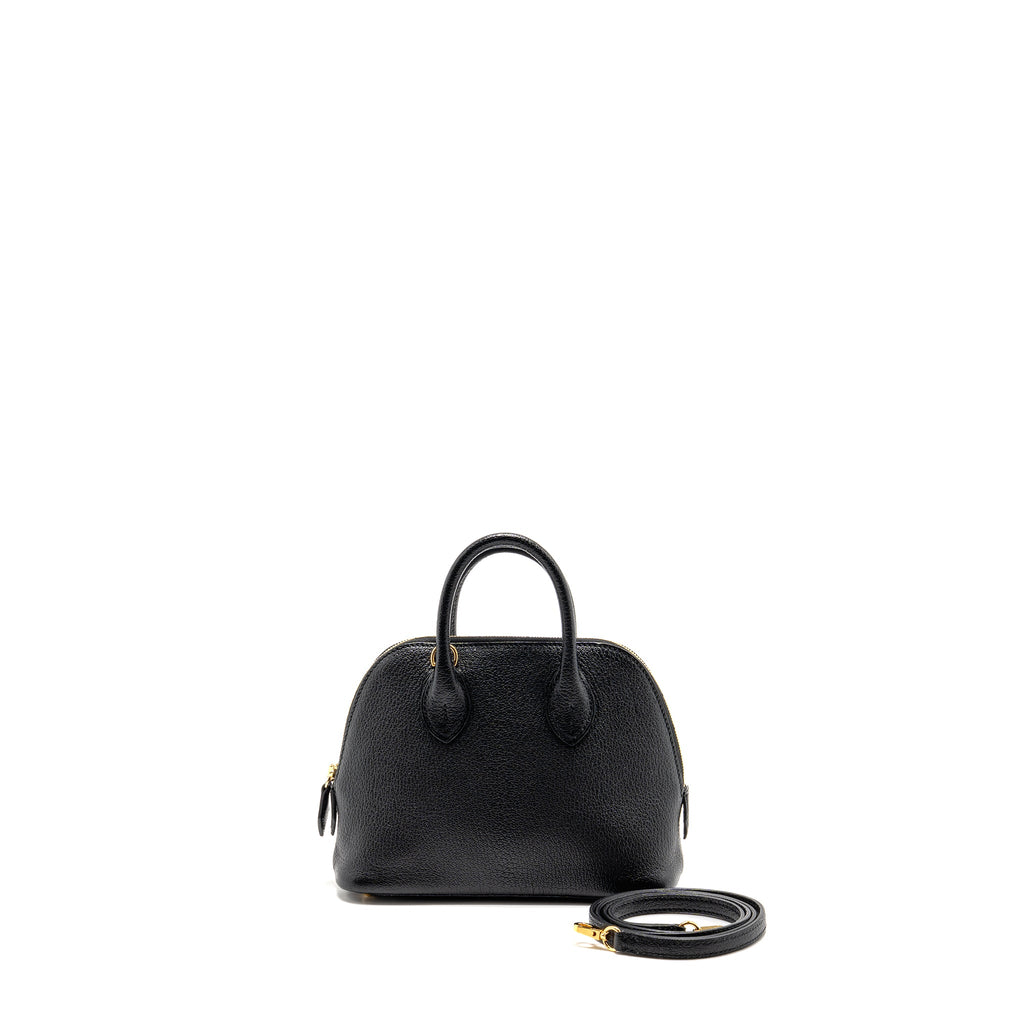 HERMES MINI BOLIDE CHEVRE MYSORE LEATHER BLACK GHW