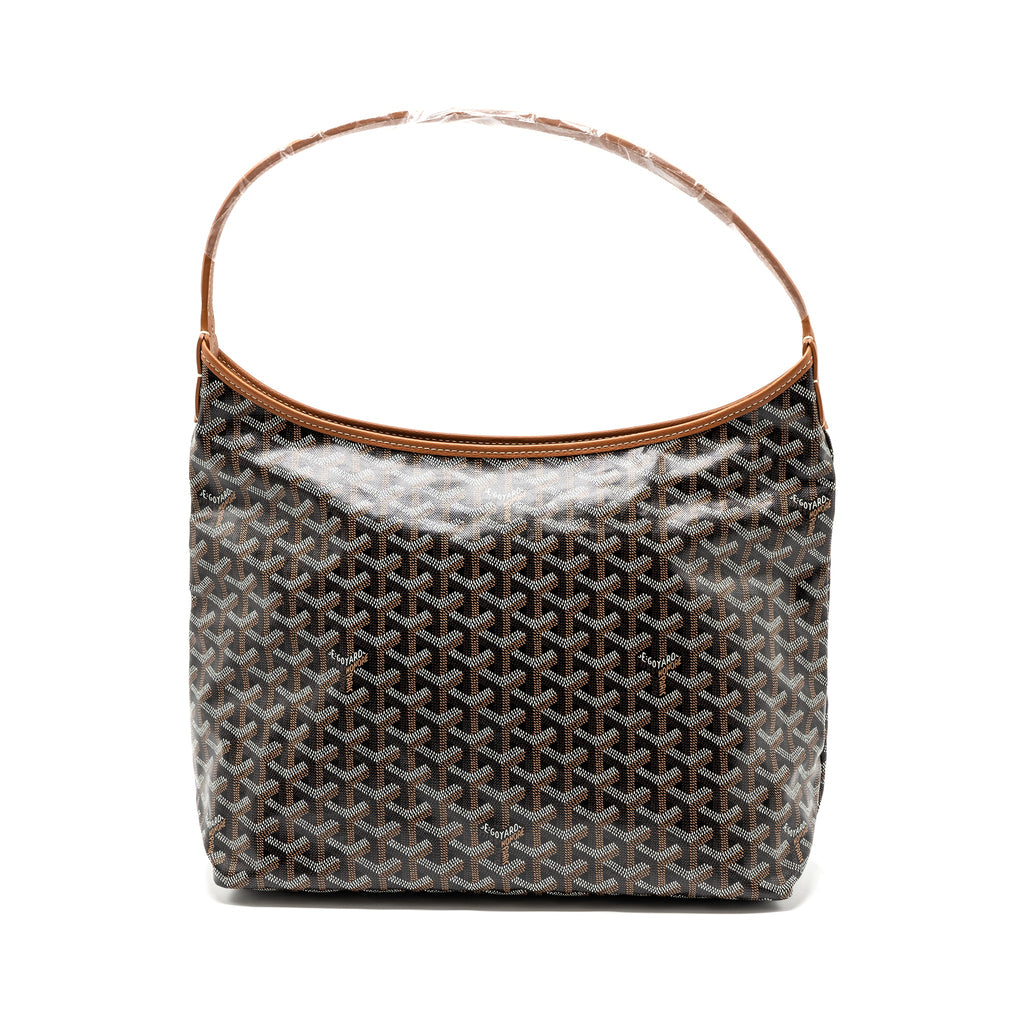 GOYARD BOHEME HOBO BAG CANVAS/CALFSKIN BLACK/BROWN SHW