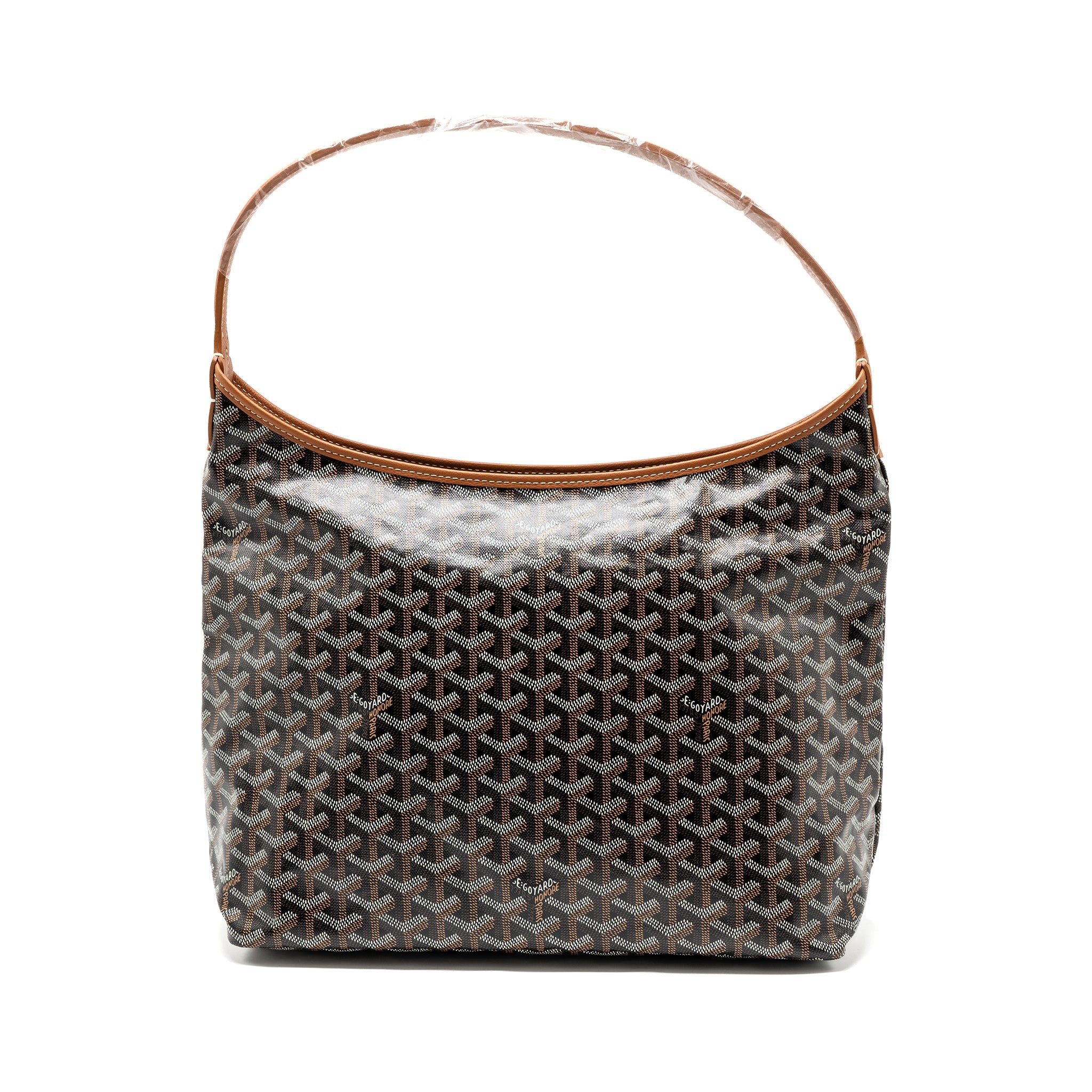 GOYARD BOHEME HOBO BAG CANVAS/CALFSKIN BLACK/BROWN SHW
