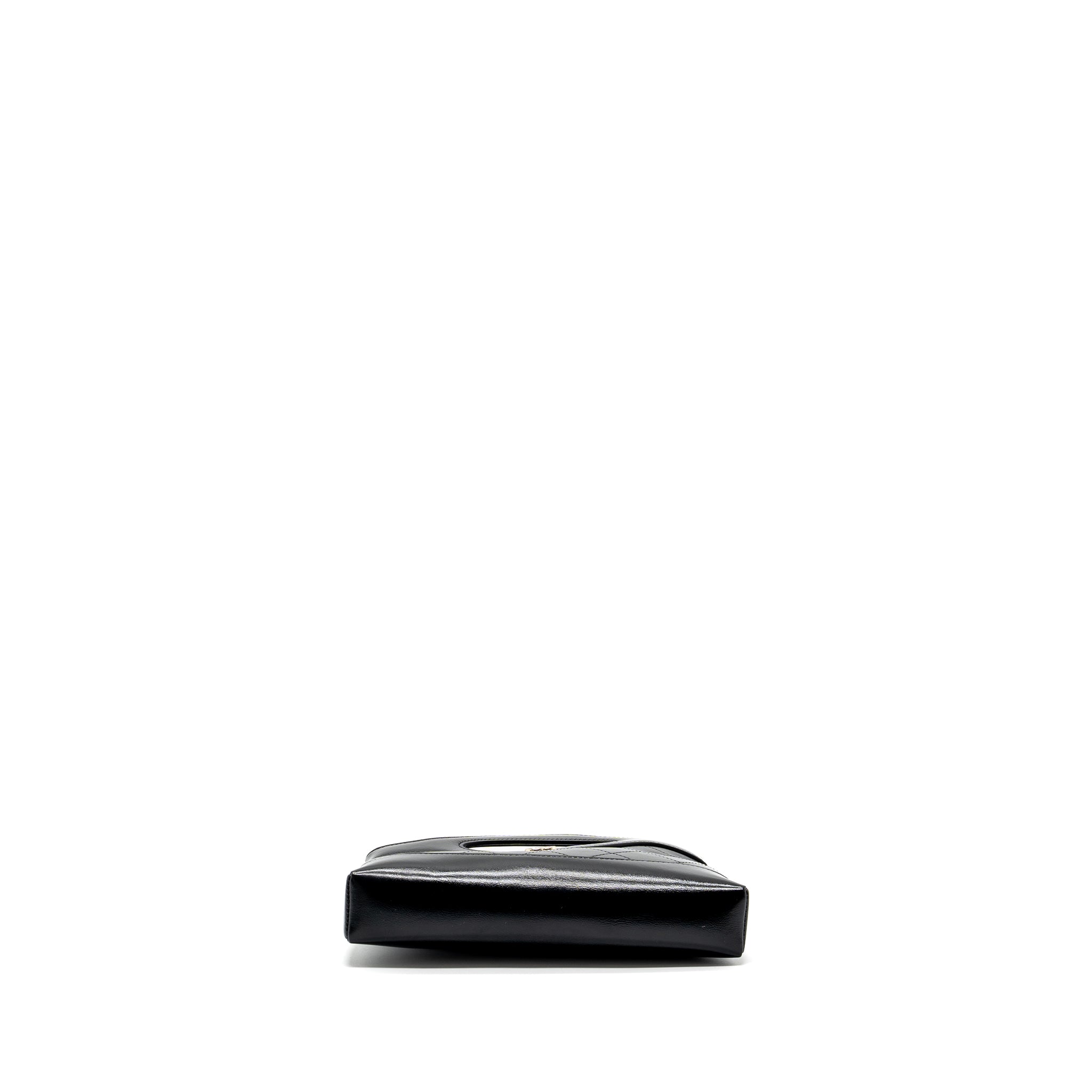 CHANEL 24C MINI 31 CLUTCH WITH CHAIN SHINY CALFSKIN BLACK LGHW (MICROCHIP)