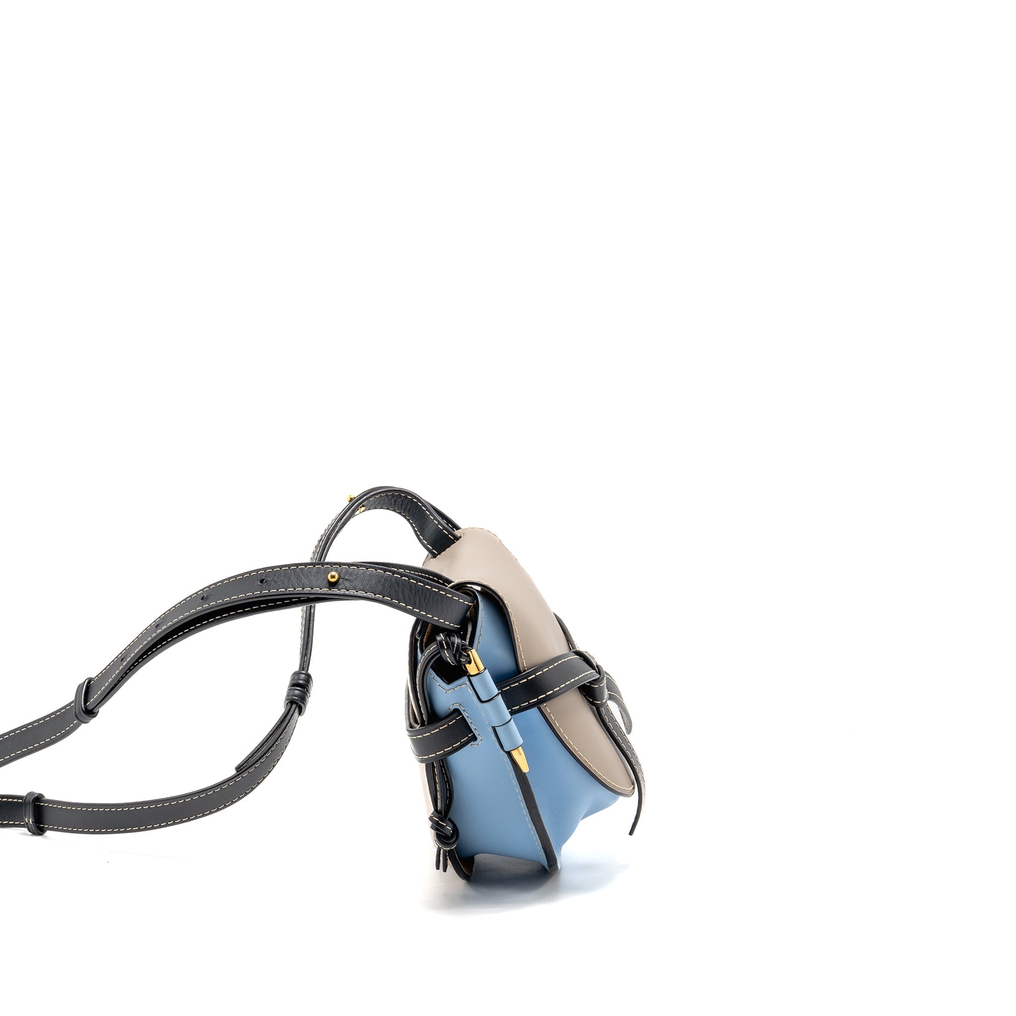 LOEWE SMALL GATE BAG CALFSKIN GREY/BLUE/MULTICOLOUR