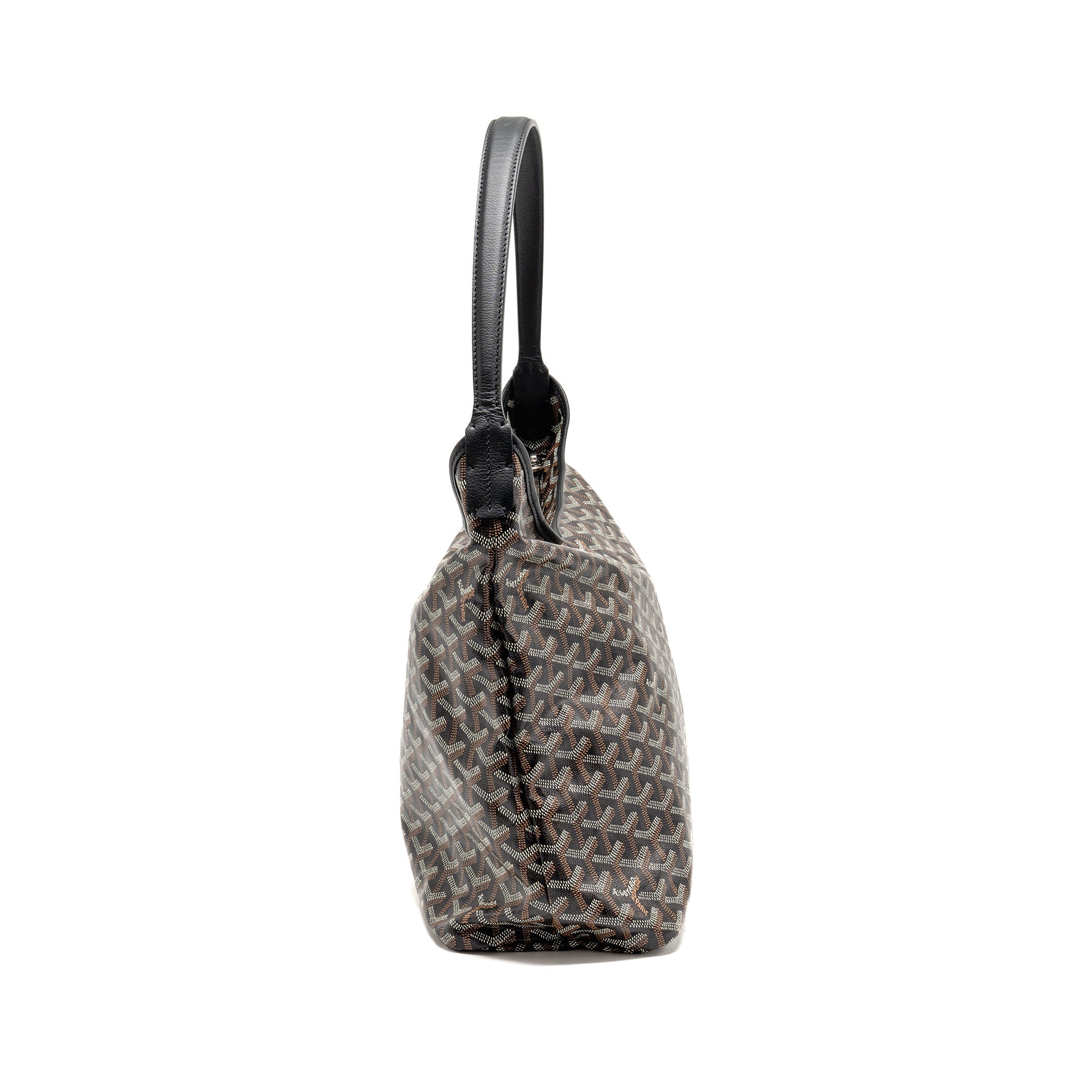GOYARD BOHEME HOBO BAG GOYARDINE CANVAS BLACK SHW