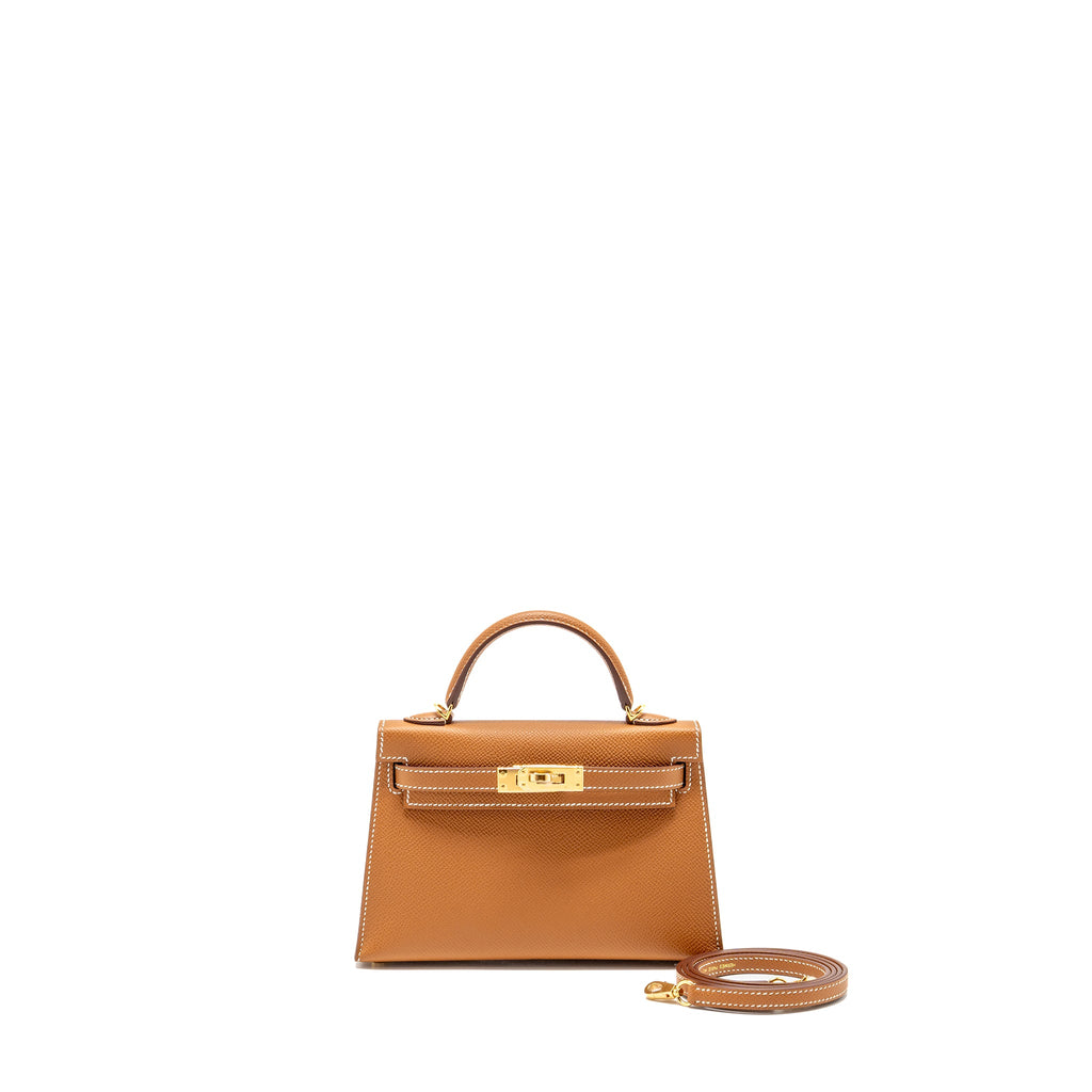 HERMES MINI KELLY II EPSOM GOLD GHW