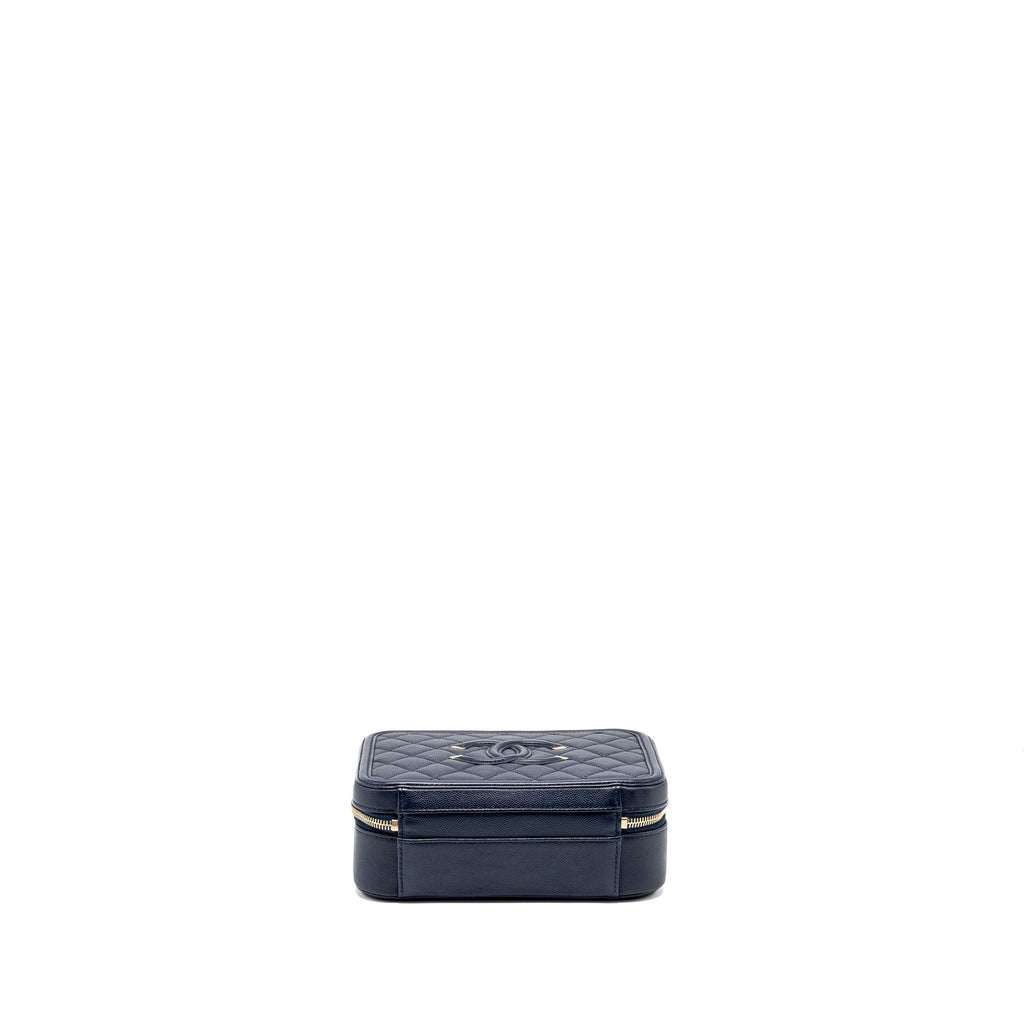 CHANEL FILIGREE CAMERA BAG CAVIAR DARK BLUE GHW