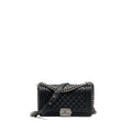 CHANEL MEDIUM BOY BAG CALFSKIN BLACK RUTHENIUM HARDWARE