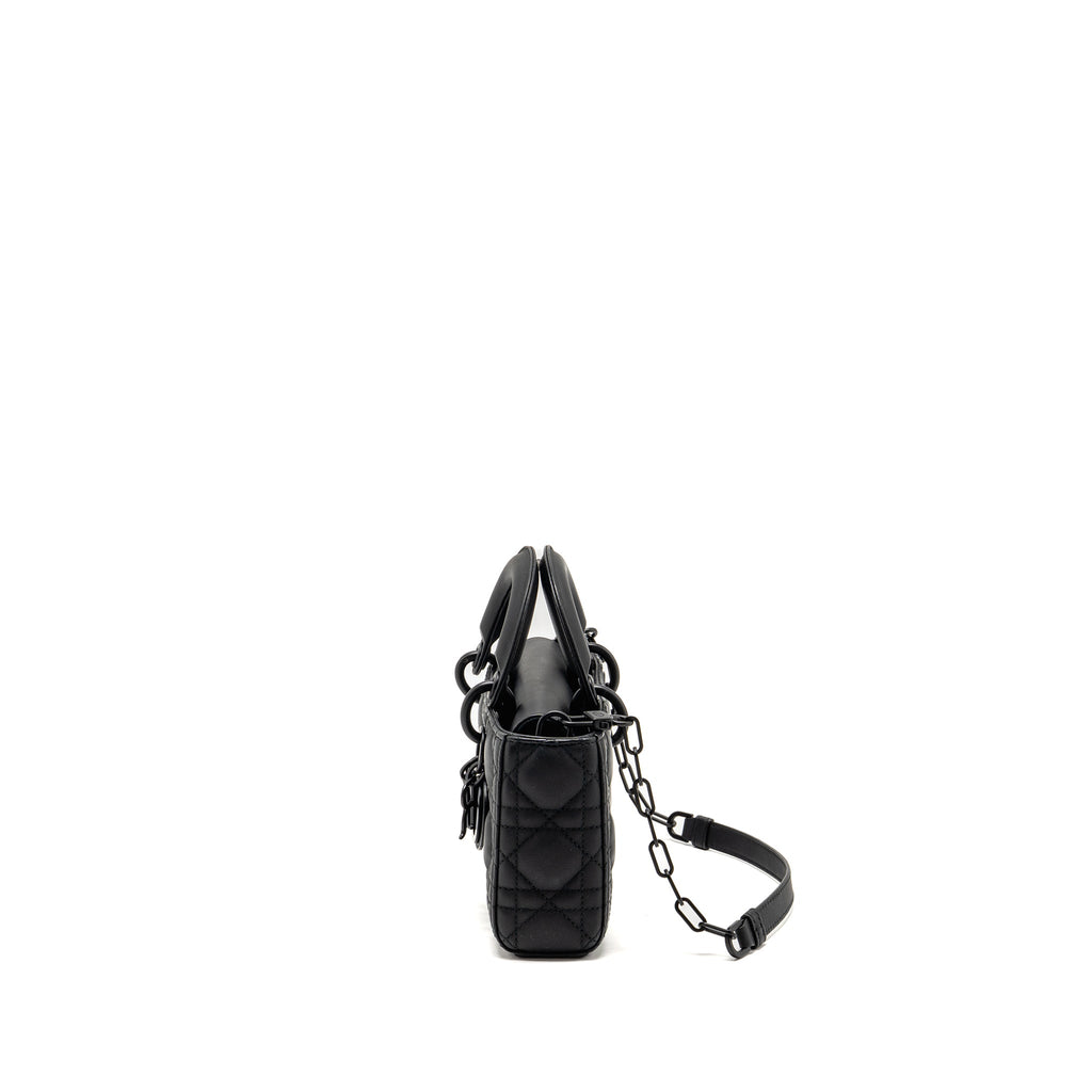 DIOR SMALL LADY D-JOY BAG BLACK ULTRAMATTE CALFSKIN SO BLACK