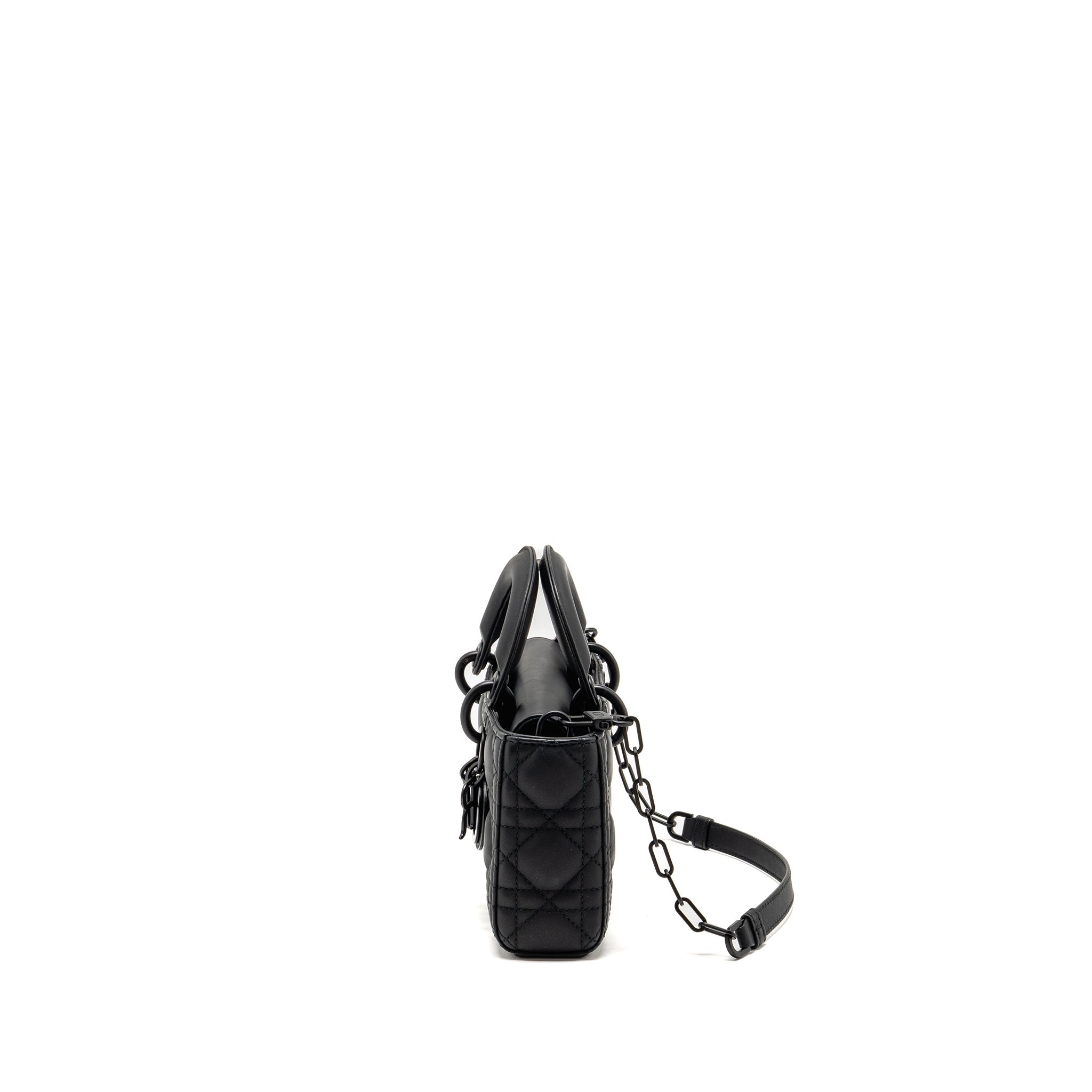 DIOR SMALL LADY D-JOY BAG BLACK ULTRAMATTE CALFSKIN SO BLACK