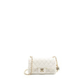CHANEL 23C PEARL CRUSH MINI RECTANGULAR FLAP BAG LAMBSKIN WHITE LGHW (MICROCHIP)