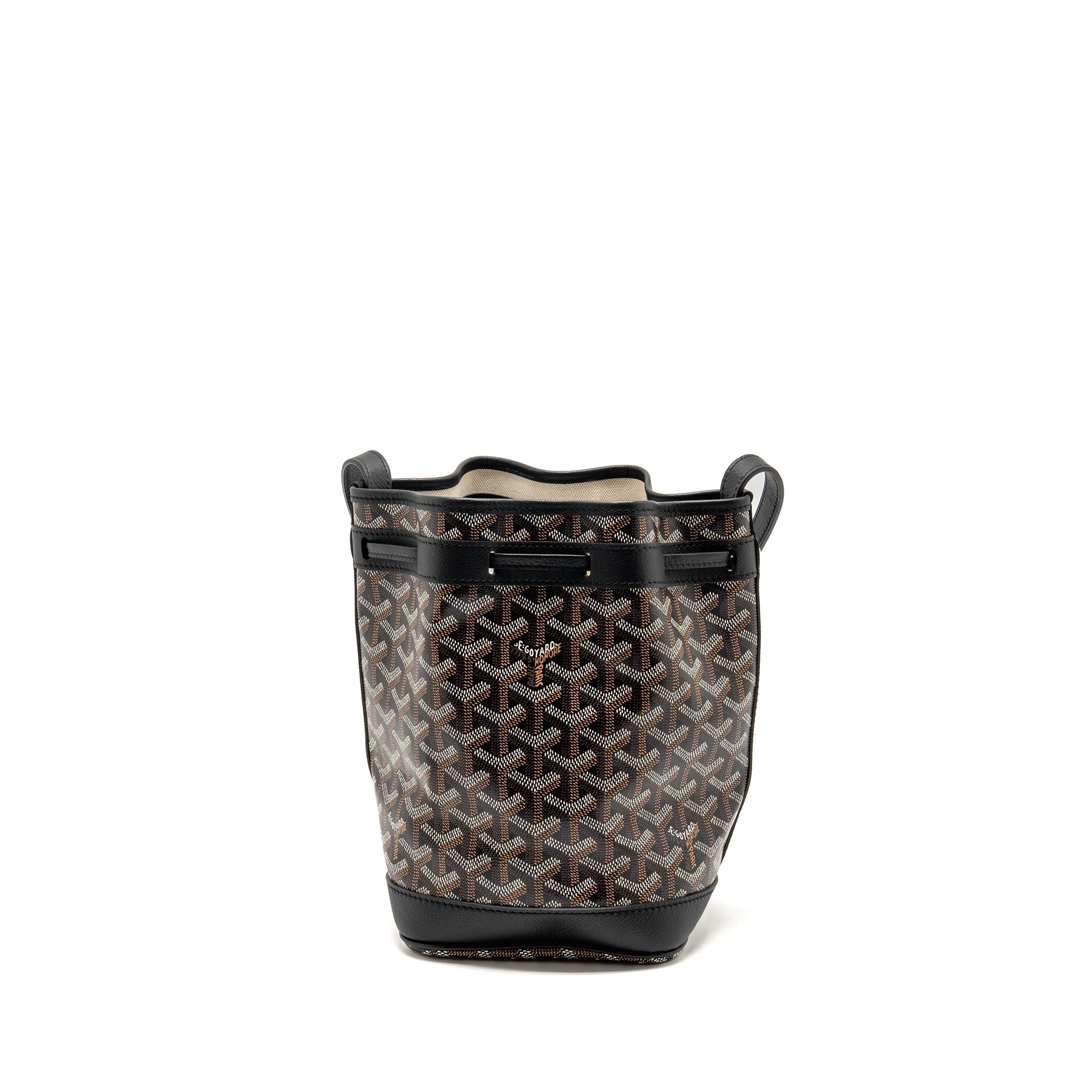 GOYARD PETIT FLOT BUCKET BAG GOYARDLINE CANVAS BLACK SHW