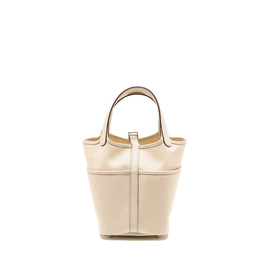 HERMES CARGO PICOTIN 18 LOCK BAG CANVAS/SWIFT ECRU/NATA SHW