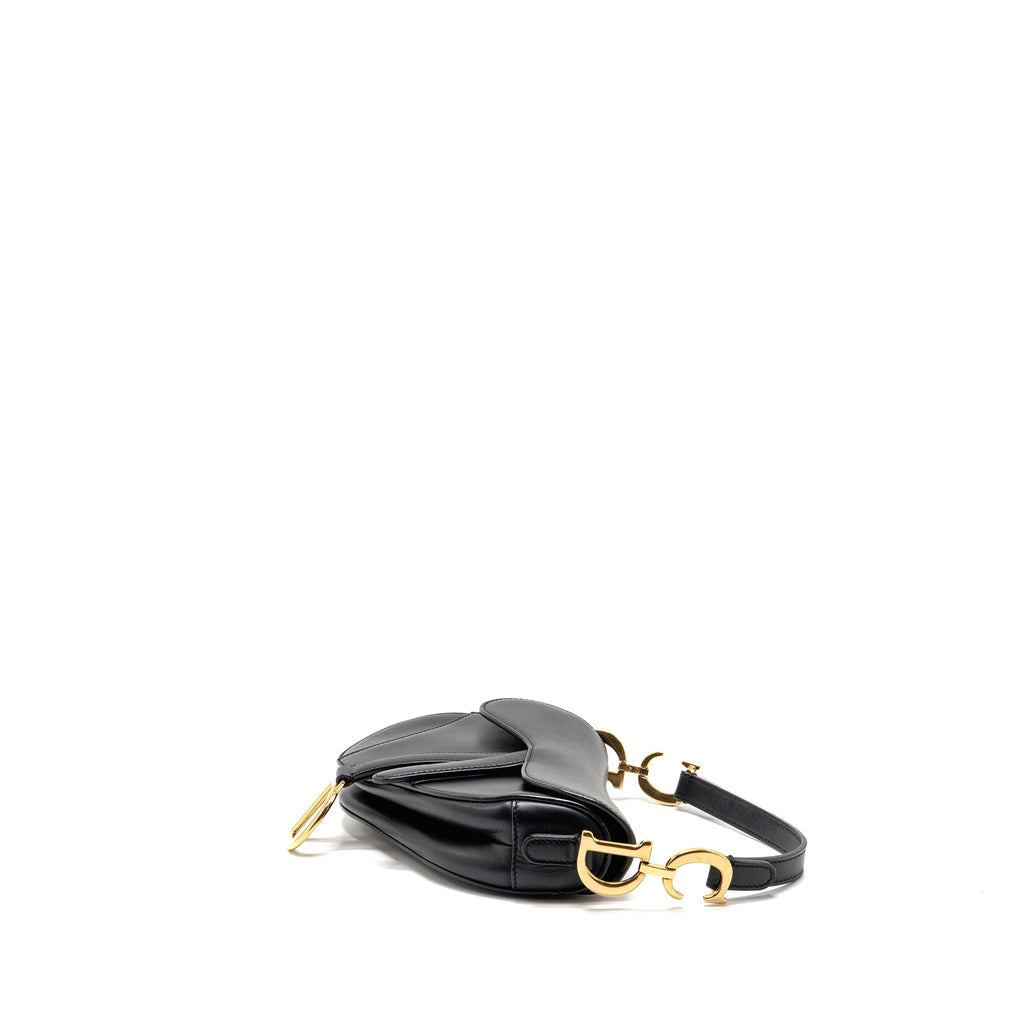 DIOR MINI SADDLE BAG CALFSKIN BLACK GHW