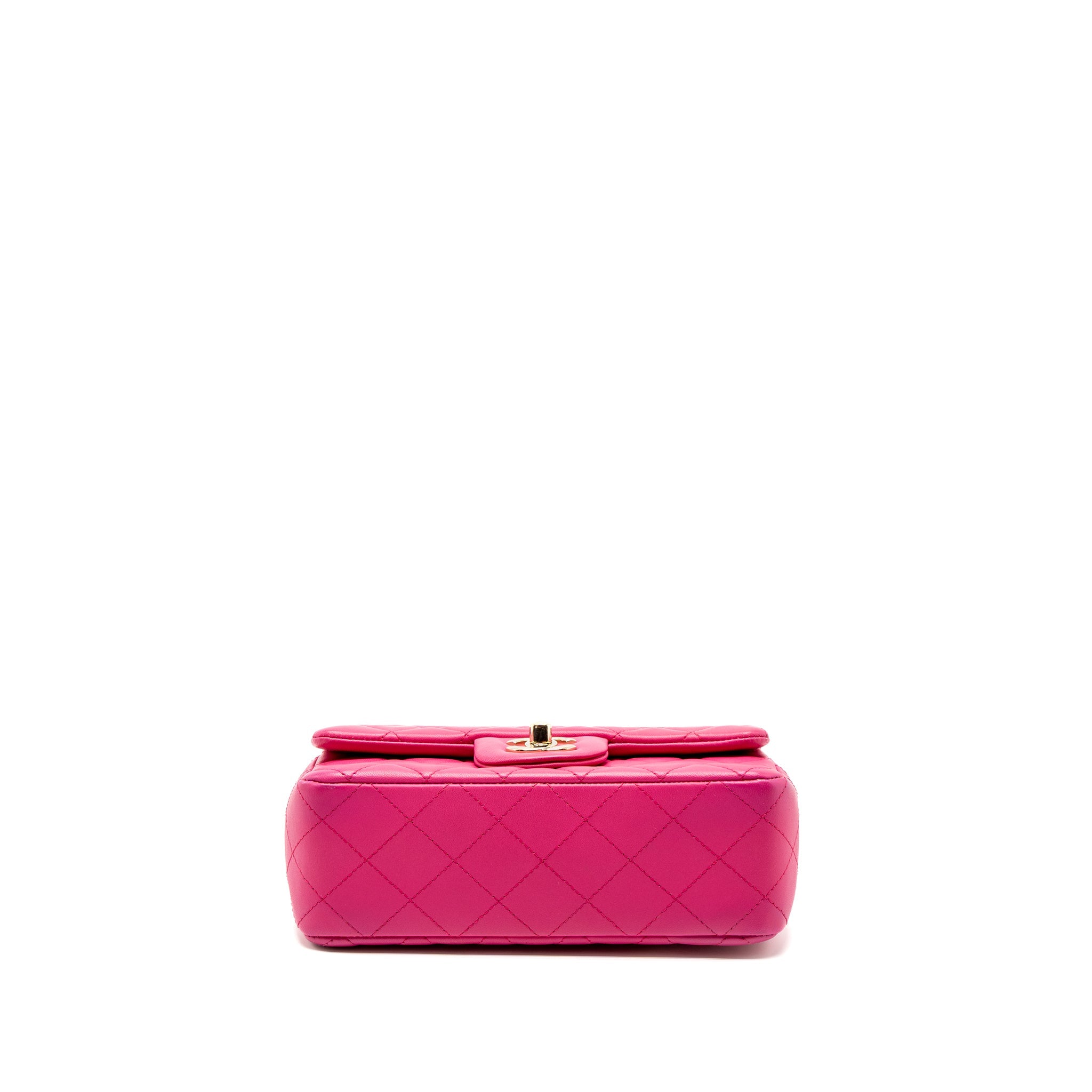 CHANEL MINI RECTANGULAR FLAP BAG LAMBSKIN PINK LGHW