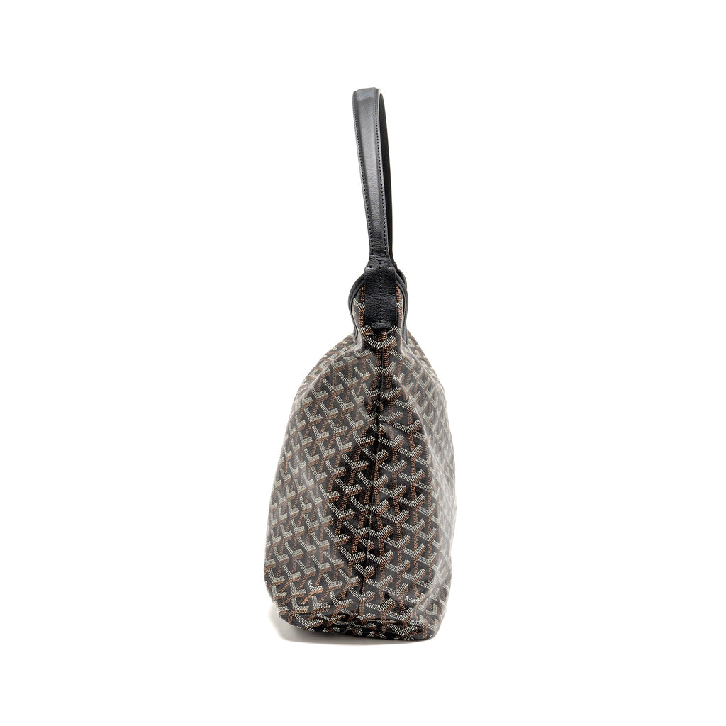 GOYARD BOHEME HOBO BAG GOYARDINE CANVAS BLACK SHW