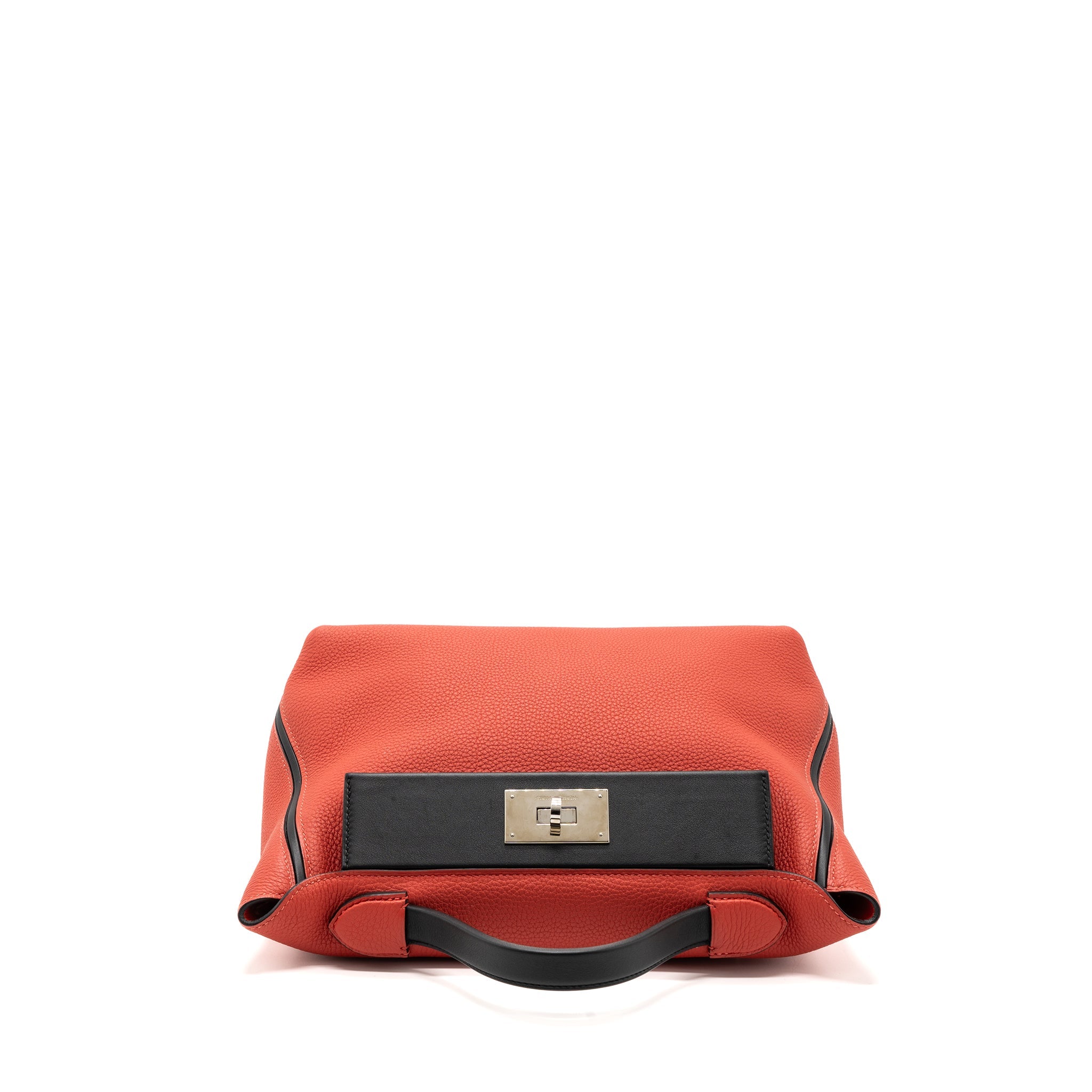 HERMES 24/24-29 BAG CLEMENCE/ SWIFT ROUGE PIVOINE/NOIR SHW