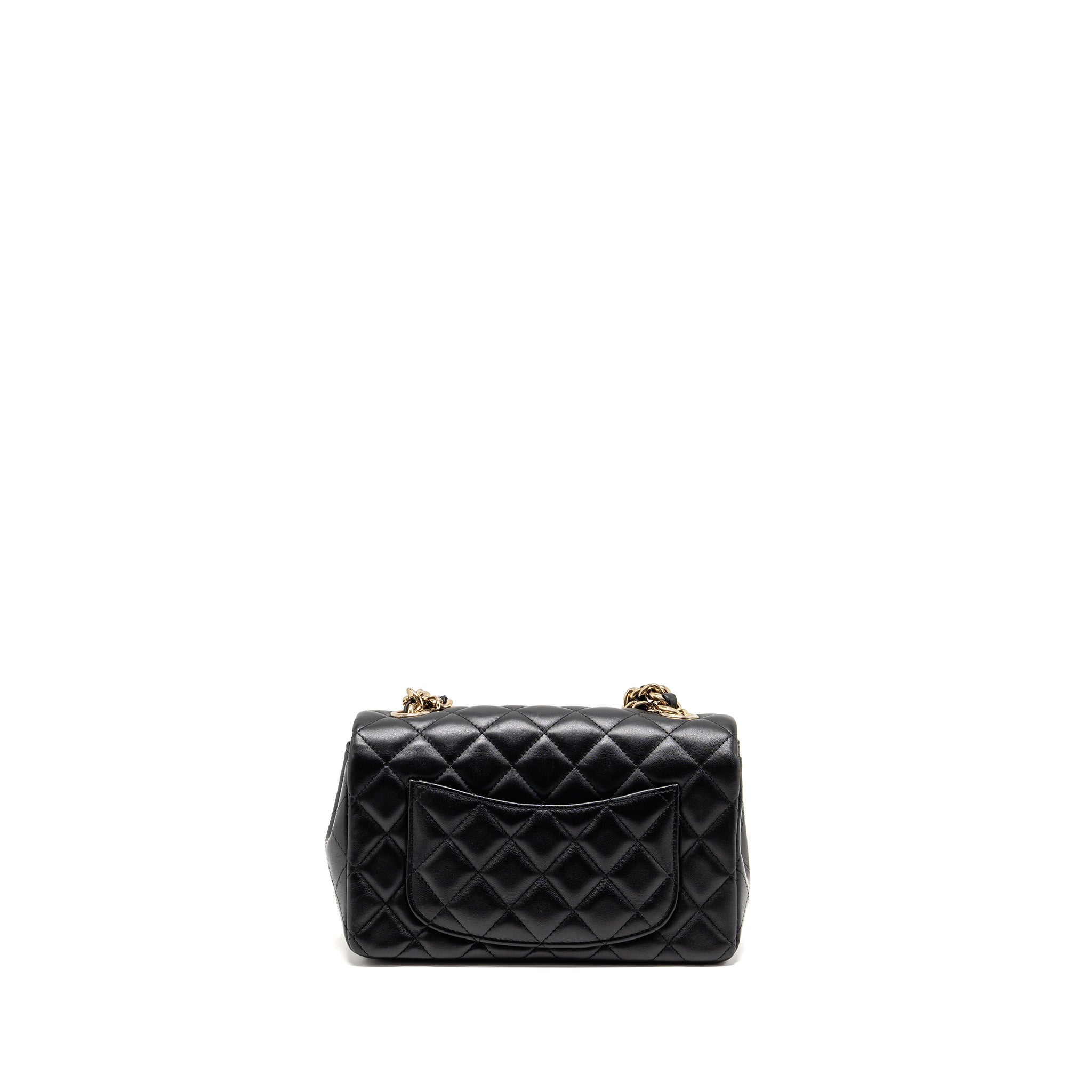 CHANEL COCO CHARMS MINI RECTANGULAR FLAP BAG LAMBSKIN BLACK LGHW