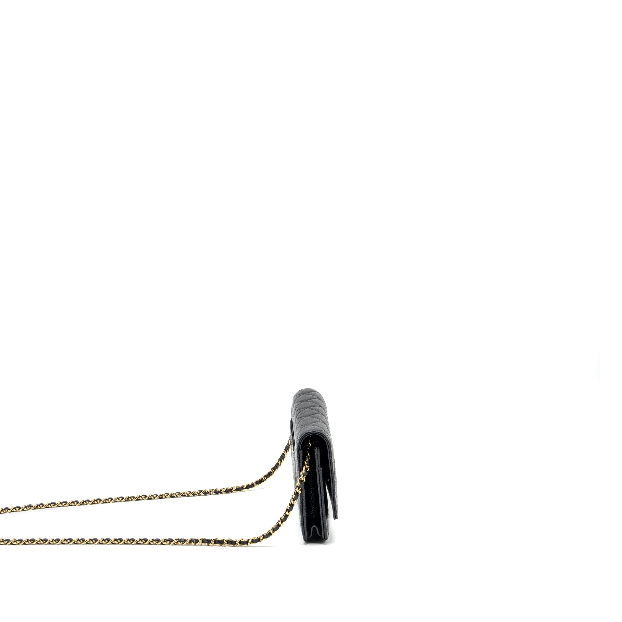 CHANEL CLASSIC WALLET ON CHAIN CAVIAR BLACK GHW