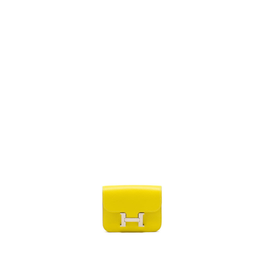 HERMES CONSTANCE SLIM EVERCOLOR JAUNE CITRON SHW