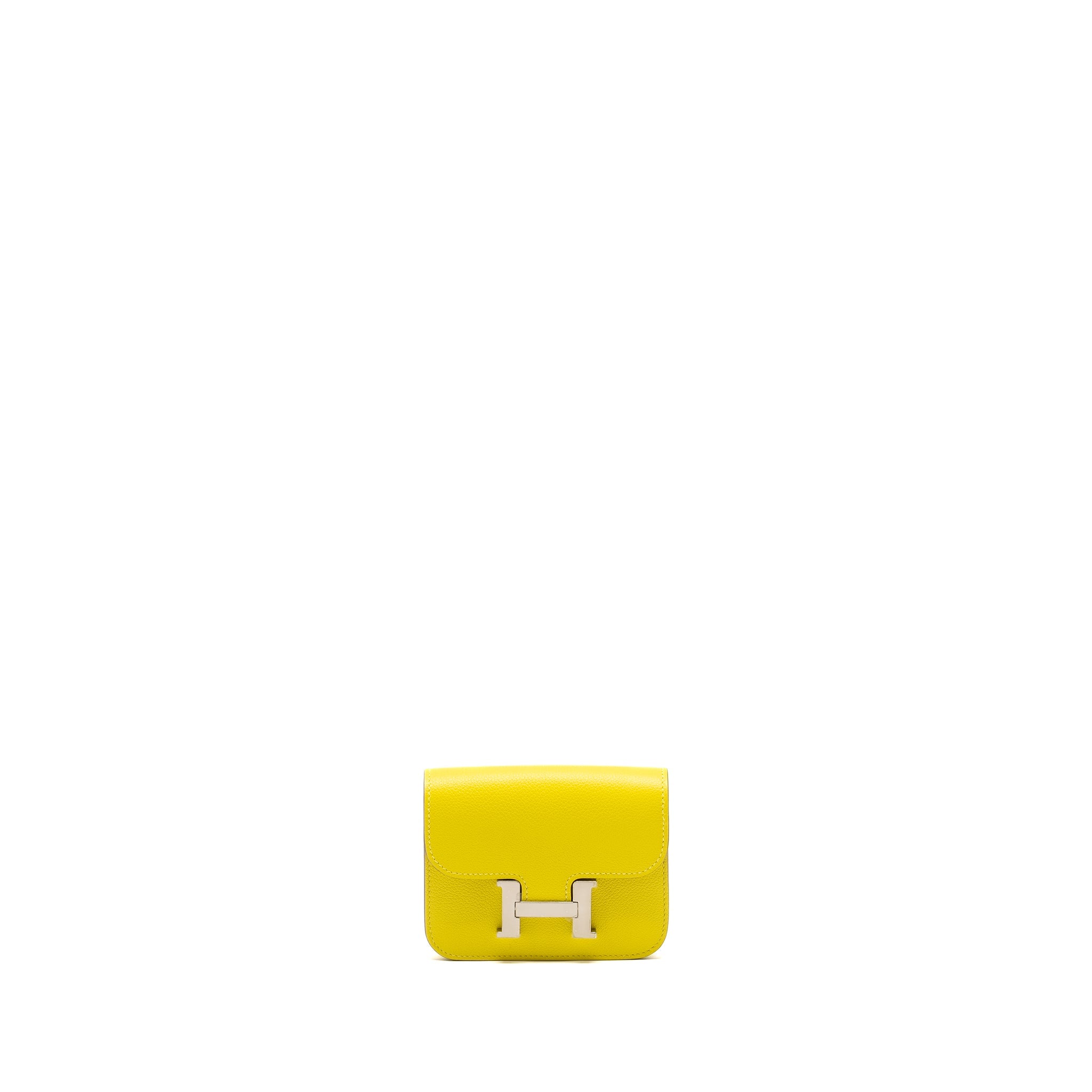 HERMES CONSTANCE SLIM EVERCOLOR JAUNE CITRON SHW