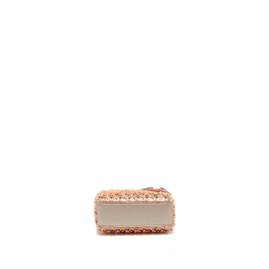 DIOR MINI LADY DIOR LIMITED EDITION VELVET / ALLIGATOR / SEQUIN LIGHT PINK SHW