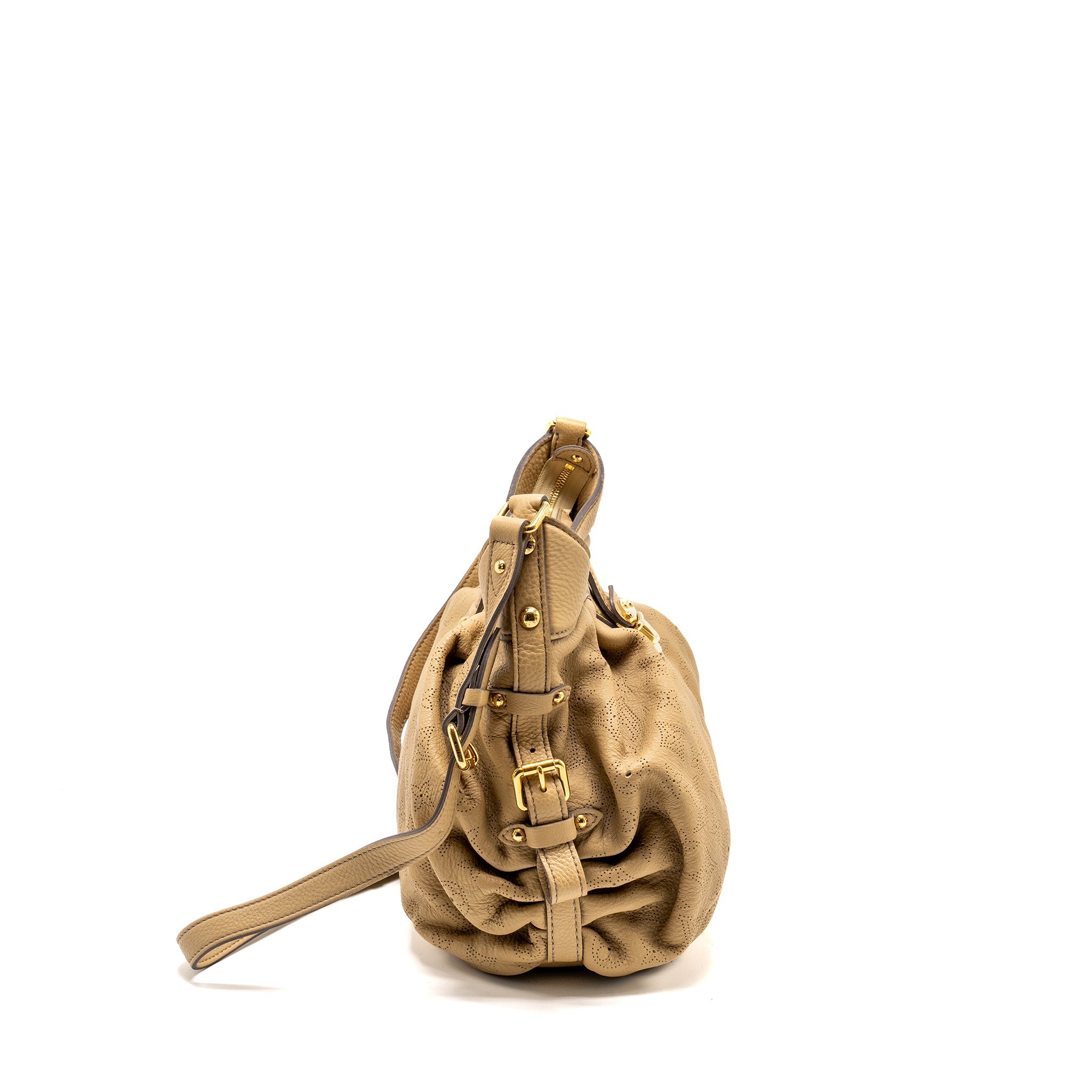 LOUIS VUITTON MAHINA HOBO BAG CALFSKIN BEIGE GHW