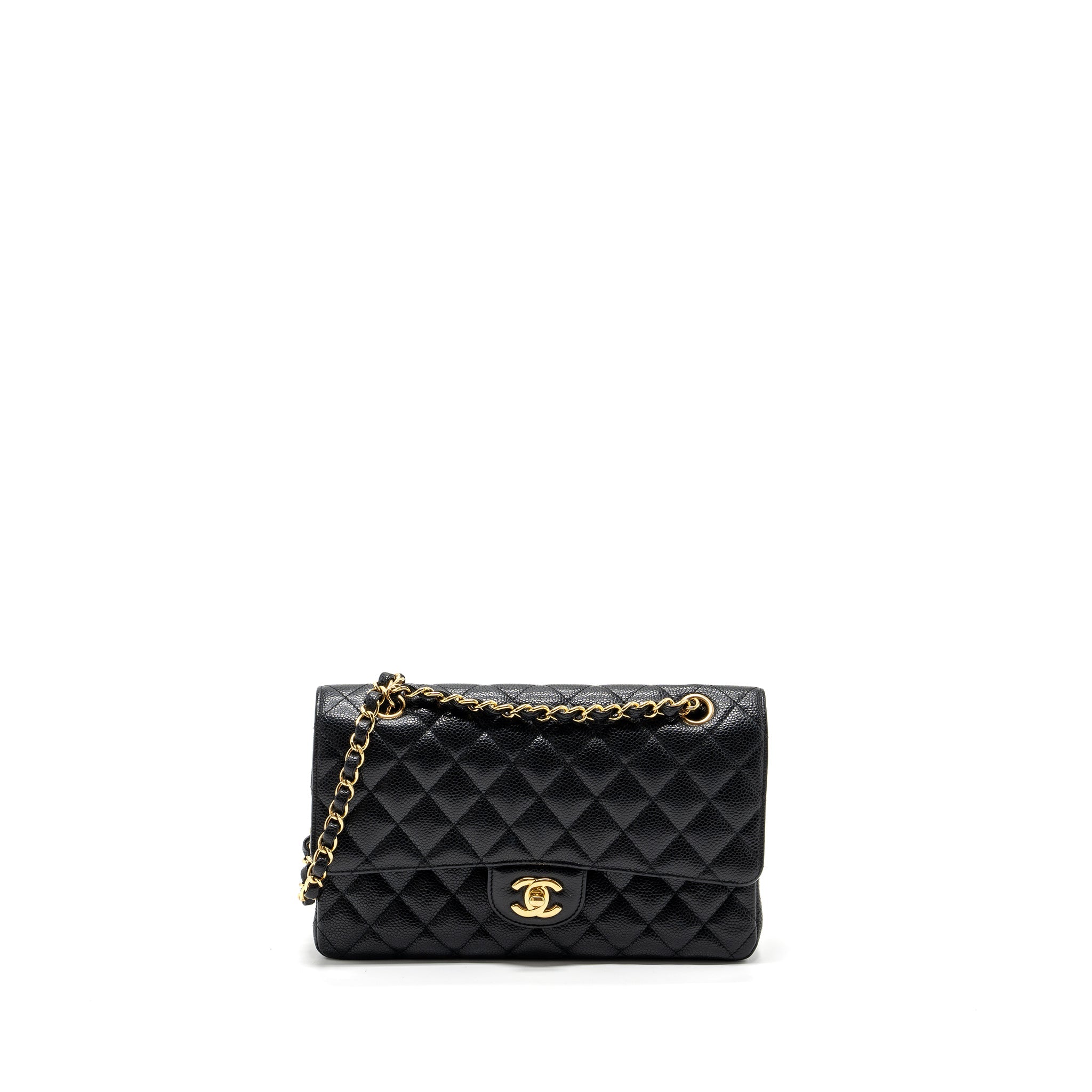 CHANEL MEDIUM CLASSIC DOUBLE FLAP BAG CAVIAR GHW