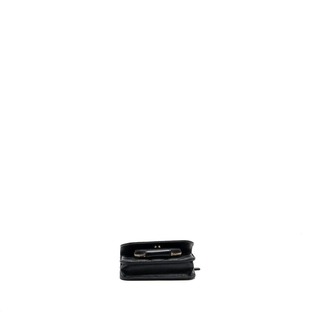 CHANEL MINI BUSINESS AFFINITY FLAP BAG WITH CHAIN CAVIAR BLACK LGHW (MICROCHIP)