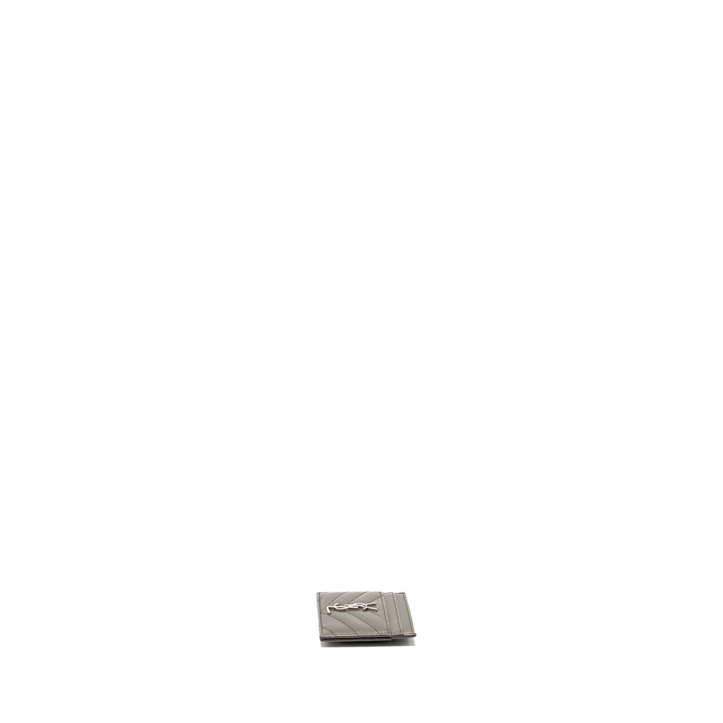 SAINT LAURENT CARD HOLDER CALFSKIN GREY SHW
