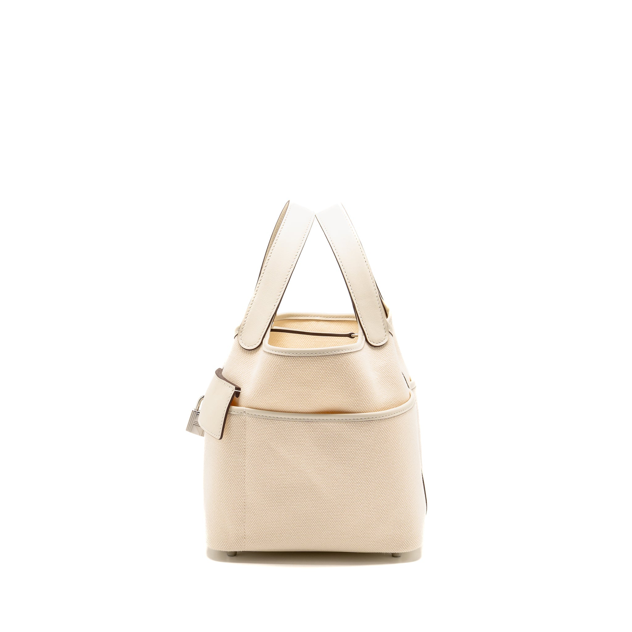 HERMES CARGO PICOTIN 18 LOCK BAG CANVAS/SWIFT ECRU/NATA SHW