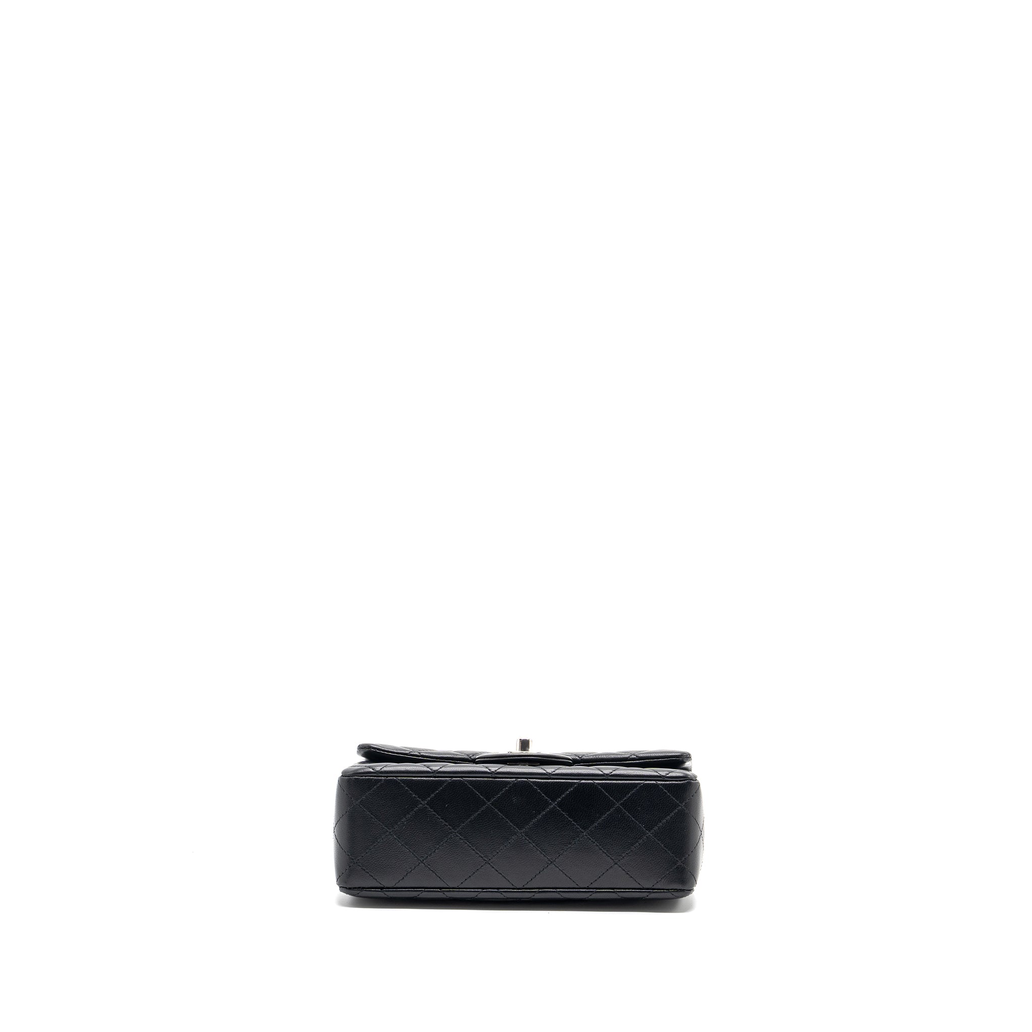 CHANEL MINI RECTANGULAR FLAP BAG LAMBSKIN BLACK SHW (MICROCHIP)