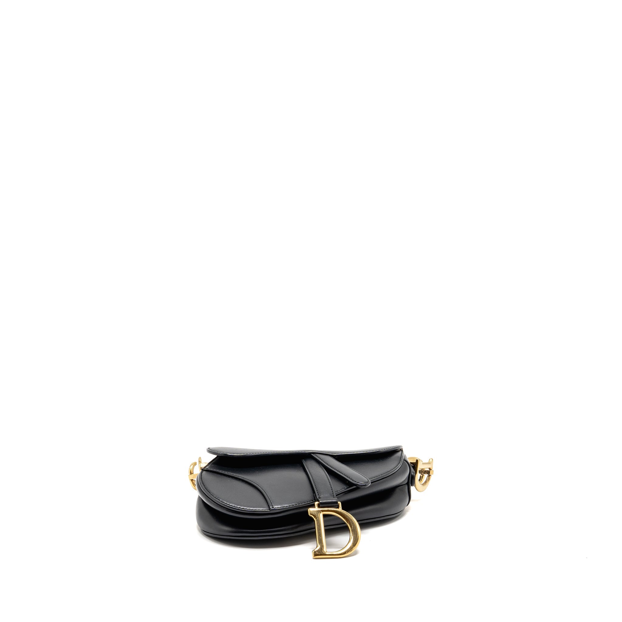 DIOR MINI SADDLE BAG CALFSKIN BLACK GHW