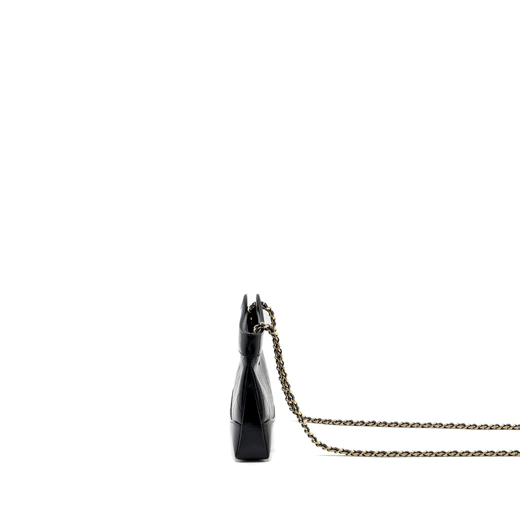 CHANEL 24C MINI 31 CLUTCH WITH CHAIN SHINY CALFSKIN BLACK LGHW (MICROCHIP)