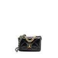 CHANEL SMALL 19 BAG GOATSKIN BLACK MULTICOLOUR HARDWARE