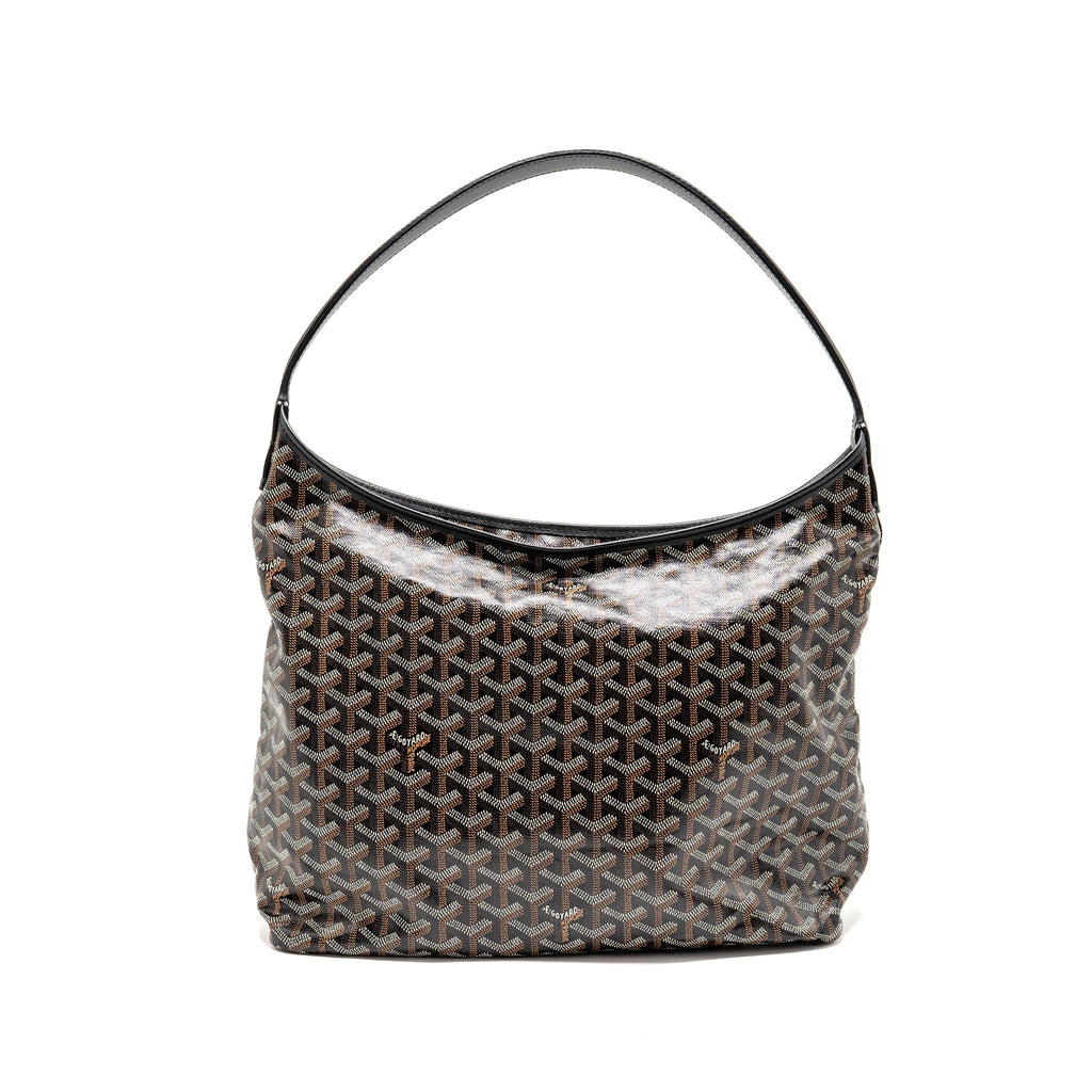 GOYARD BOHEME HOBO BAG GOYARDINE CANVAS BLACK SHW