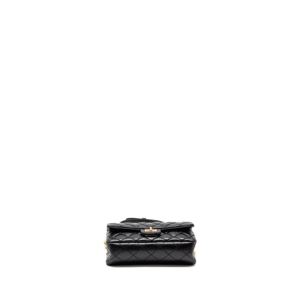 CHANEL 2.55 REISSUE WAIST BAG AGED CALFSKIN BLACK GHW