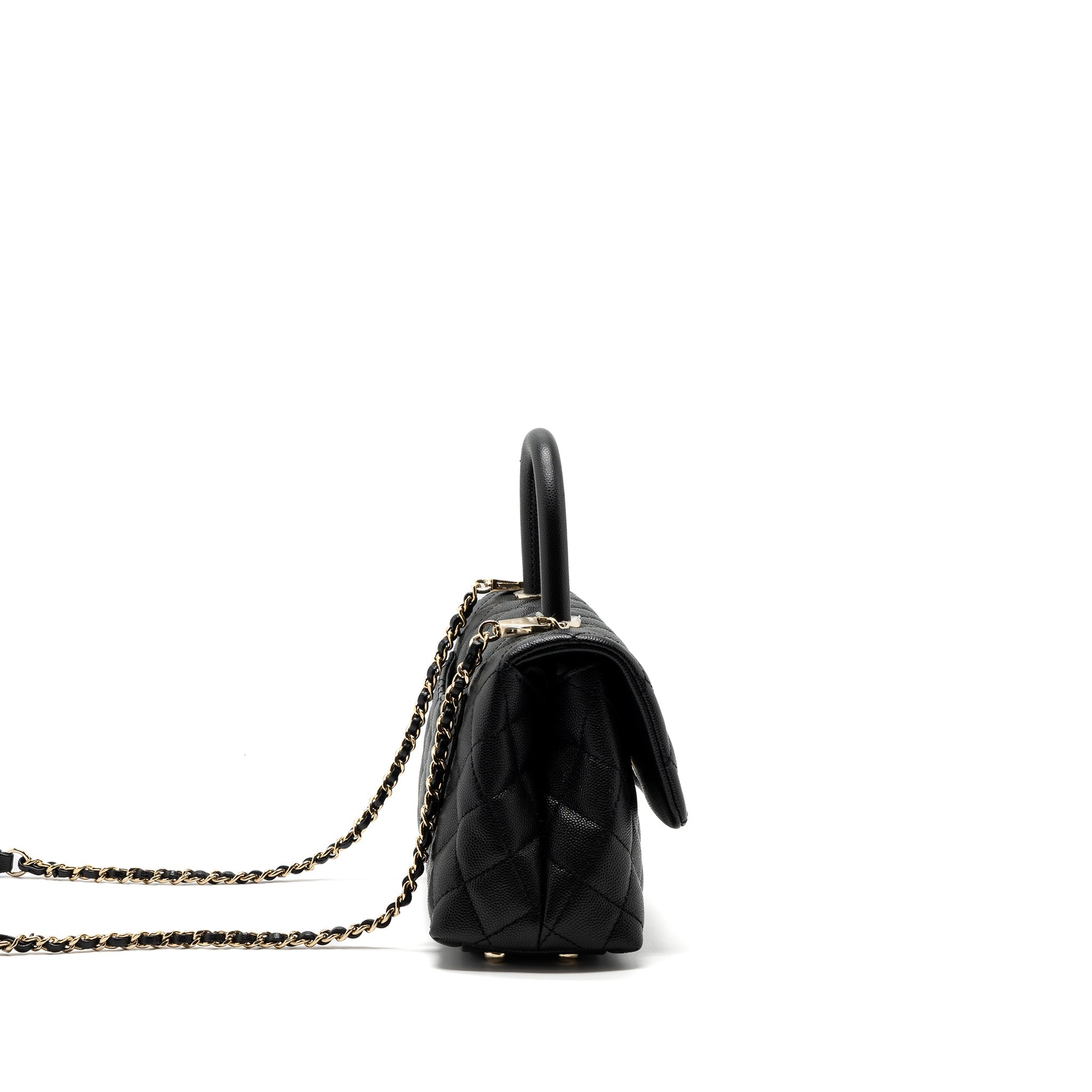 CHANEL SMALL COCO HANDLE CAVIAR BLACK LGHW